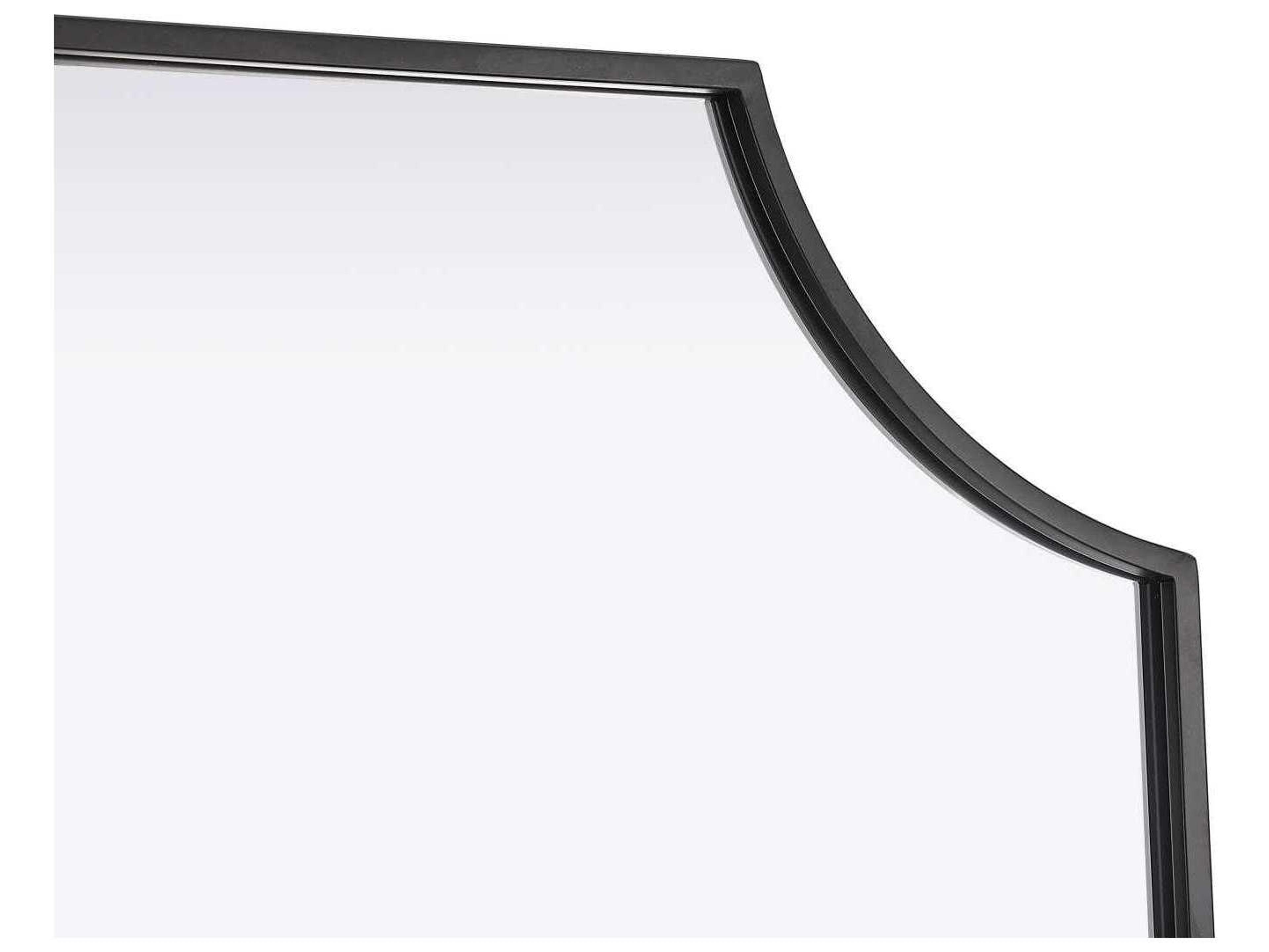 Elegant Lighting Everleigh Black Notched Wall Mirror