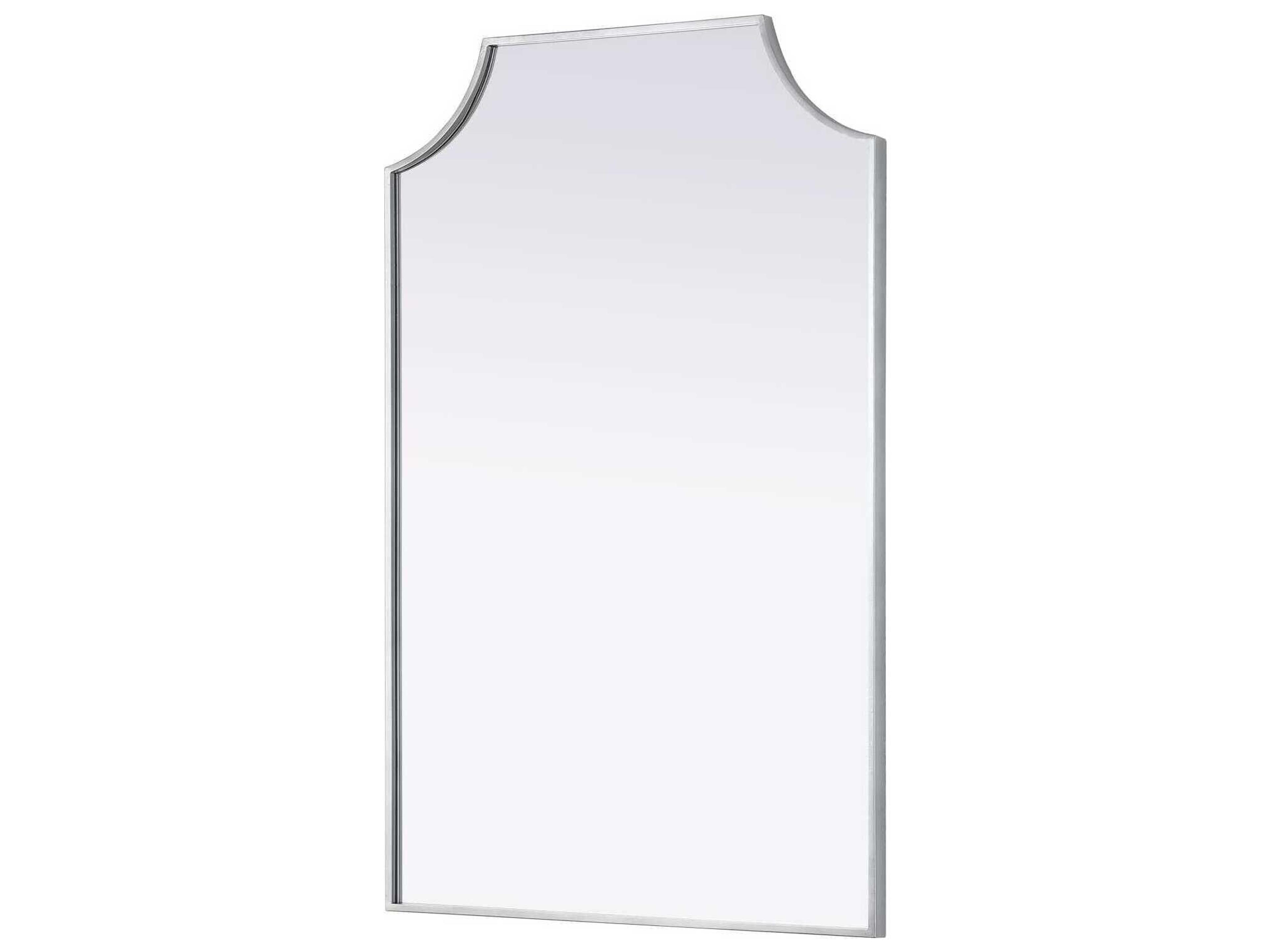 Elegant Lighting Everleigh Silver Notched Wall Mirror