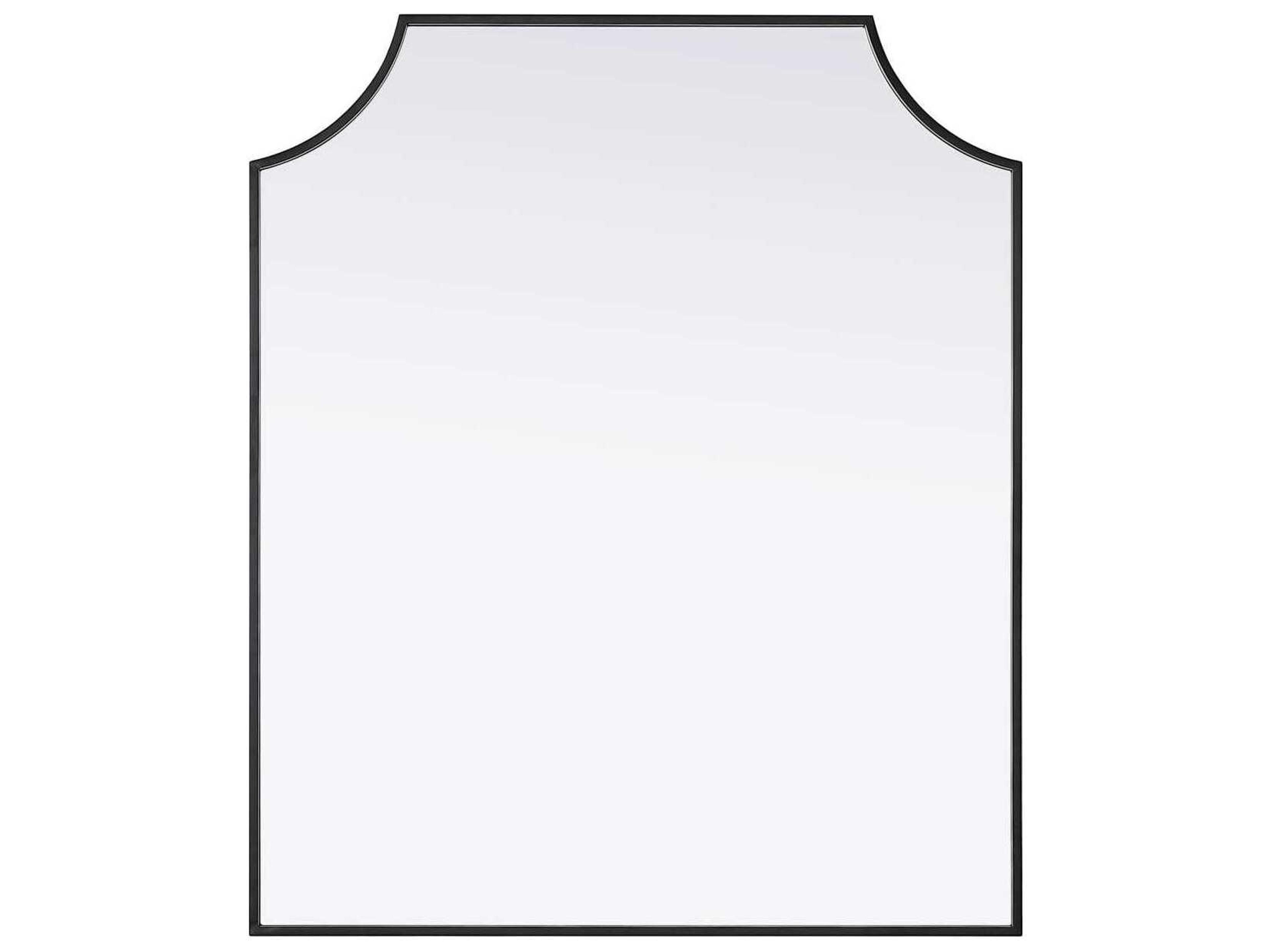 Everleigh Black Notched Wall Mirror