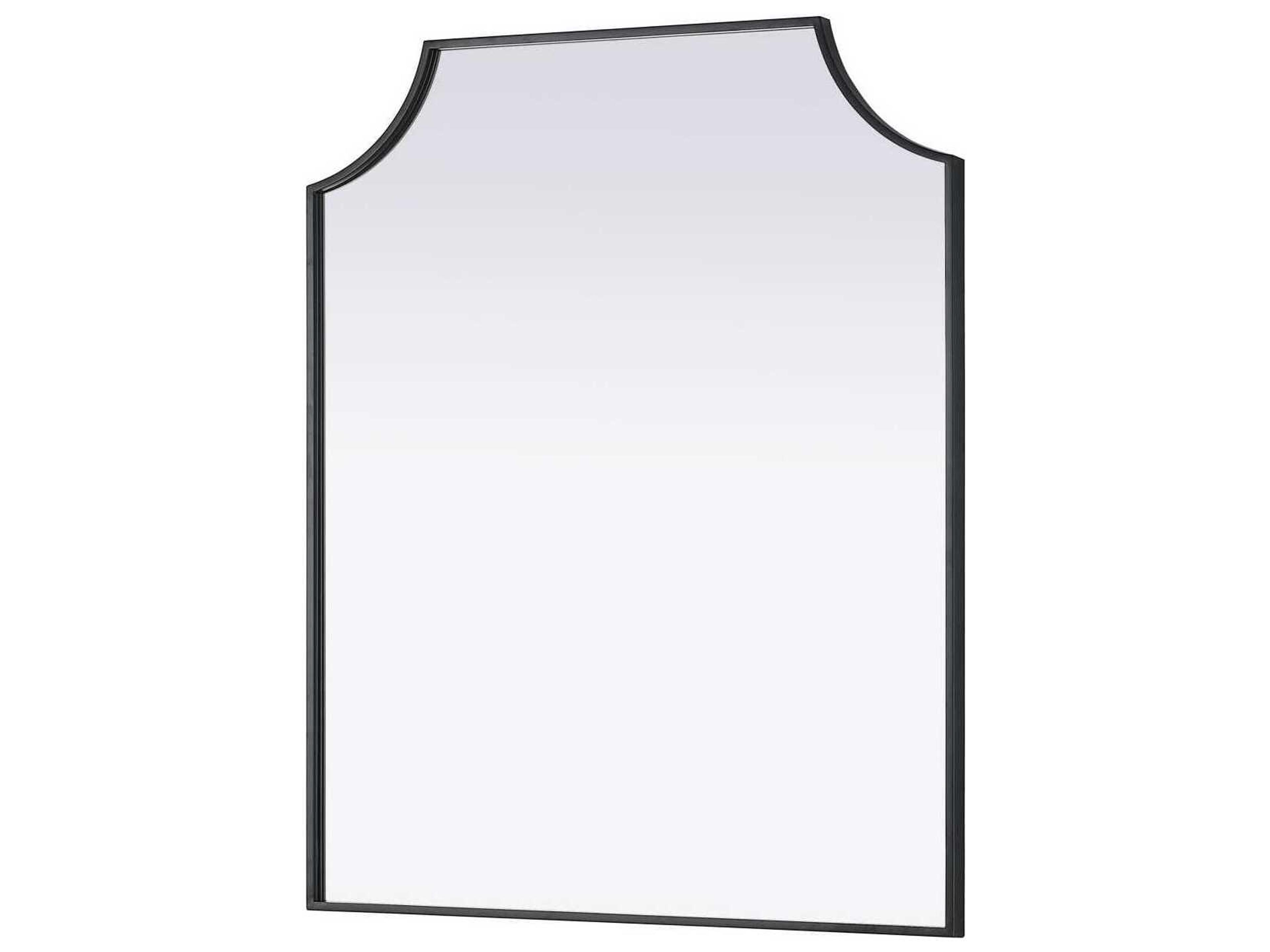 Elegant Lighting Everleigh Black Notched Wall Mirror