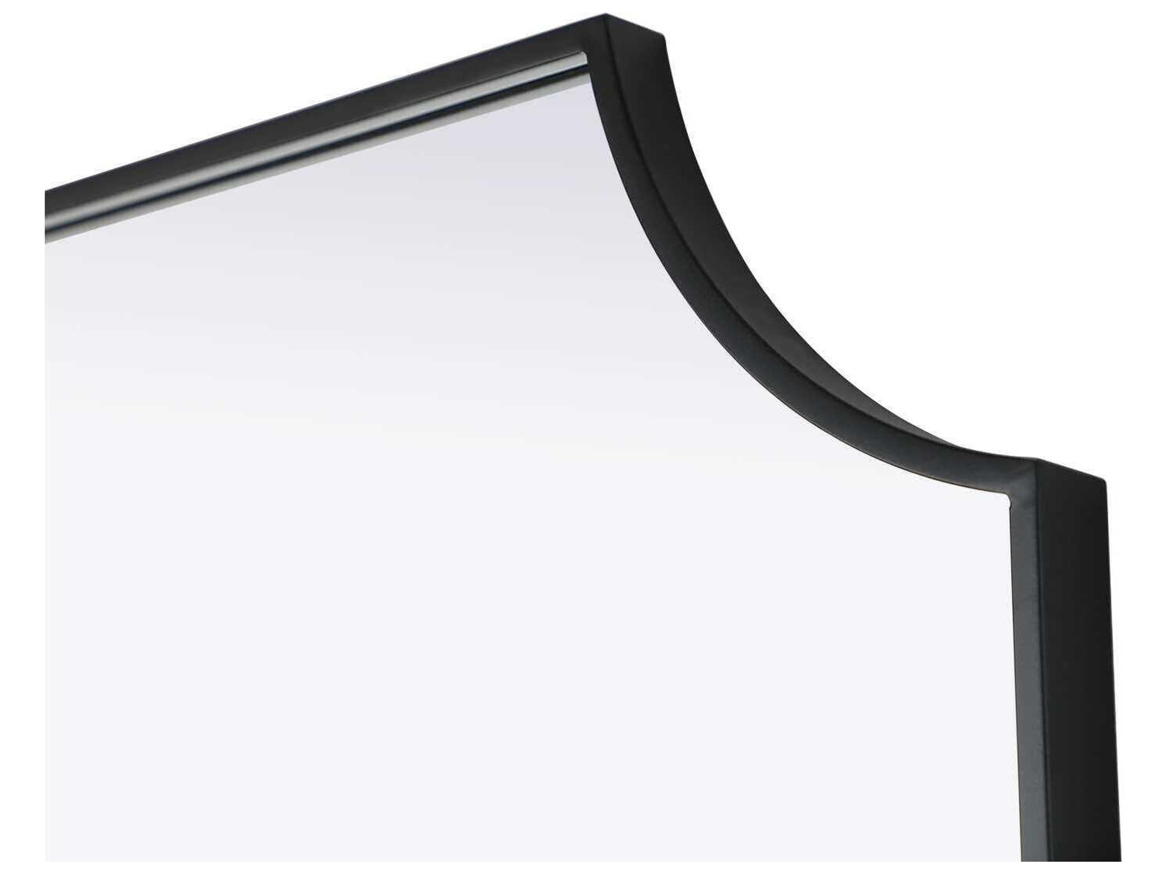 Elegant Lighting Everleigh Black Notched Wall Mirror