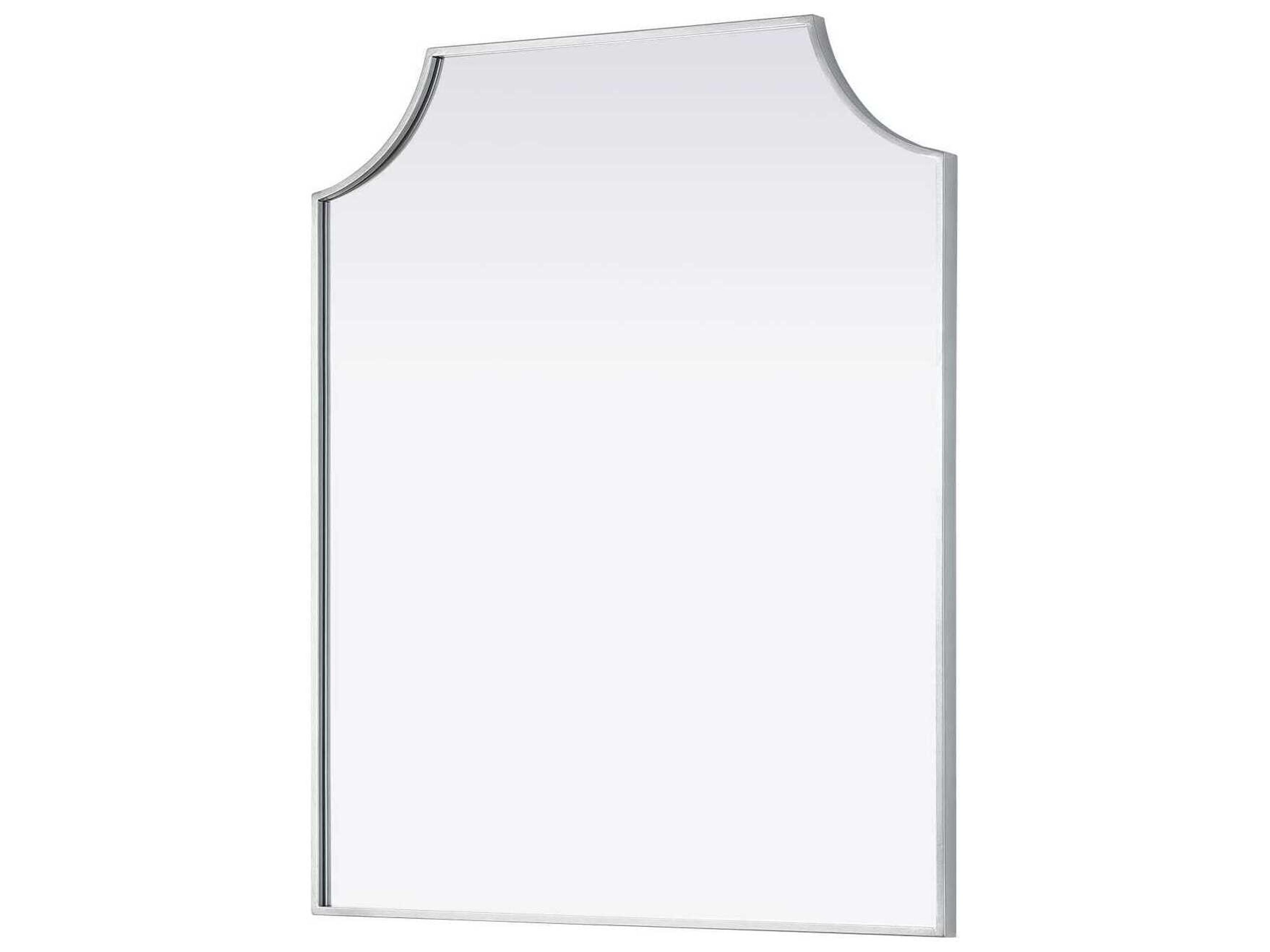 Elegant Lighting Everleigh Silver Notched Wall Mirror