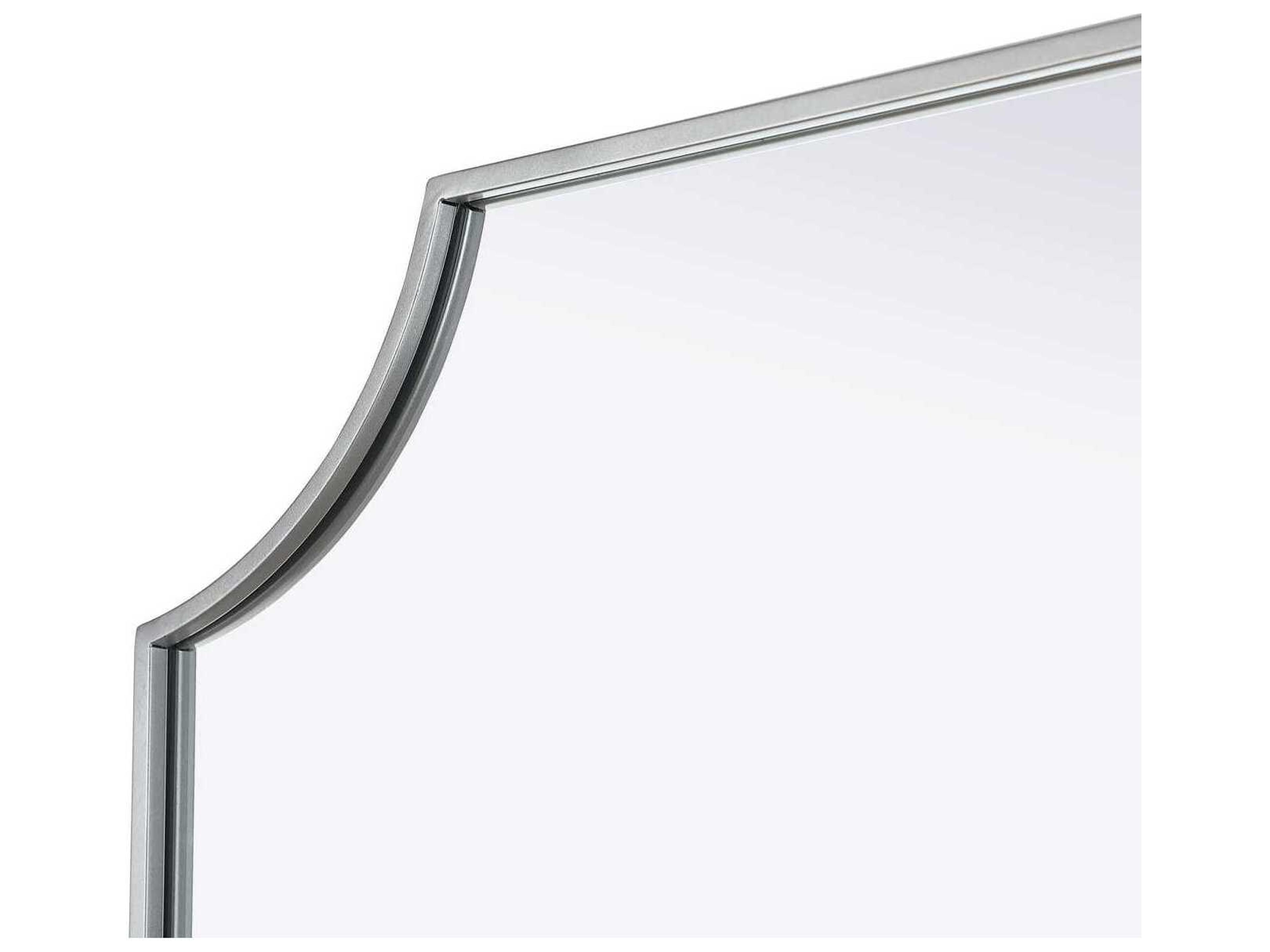 Elegant Lighting Everleigh Silver Notched Wall Mirror