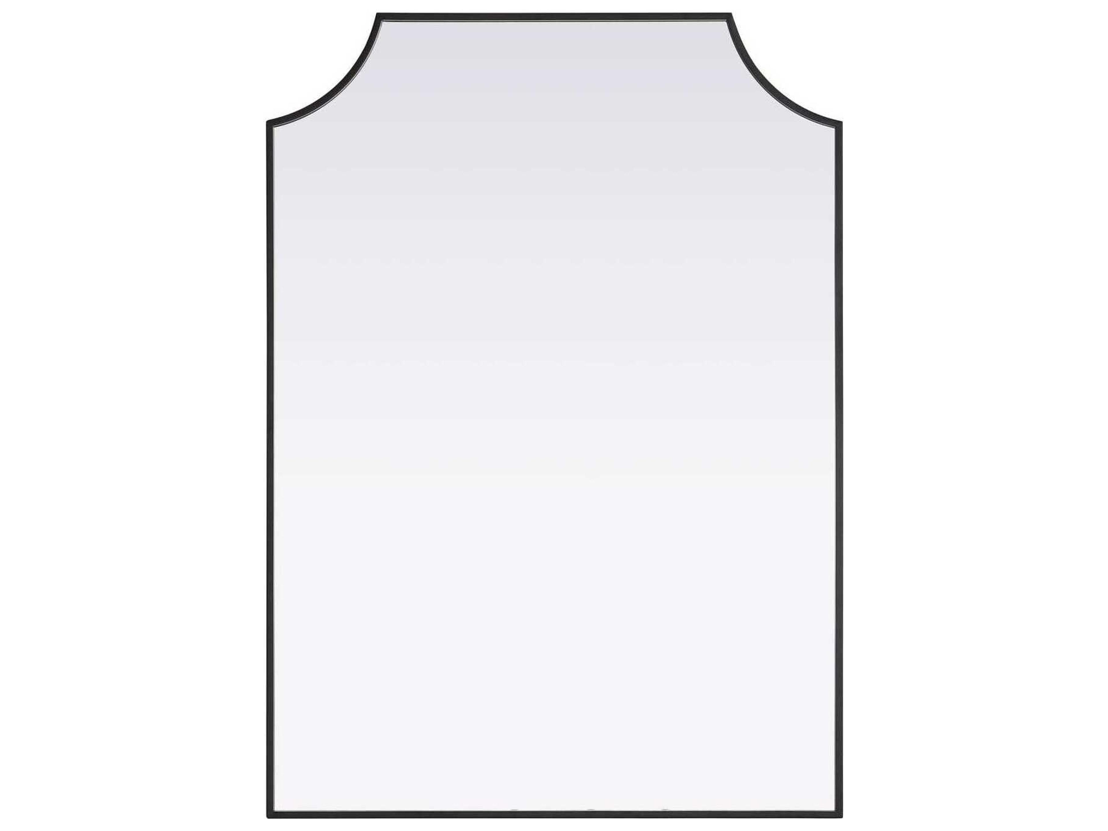 Everleigh Black Notched Wall Mirror