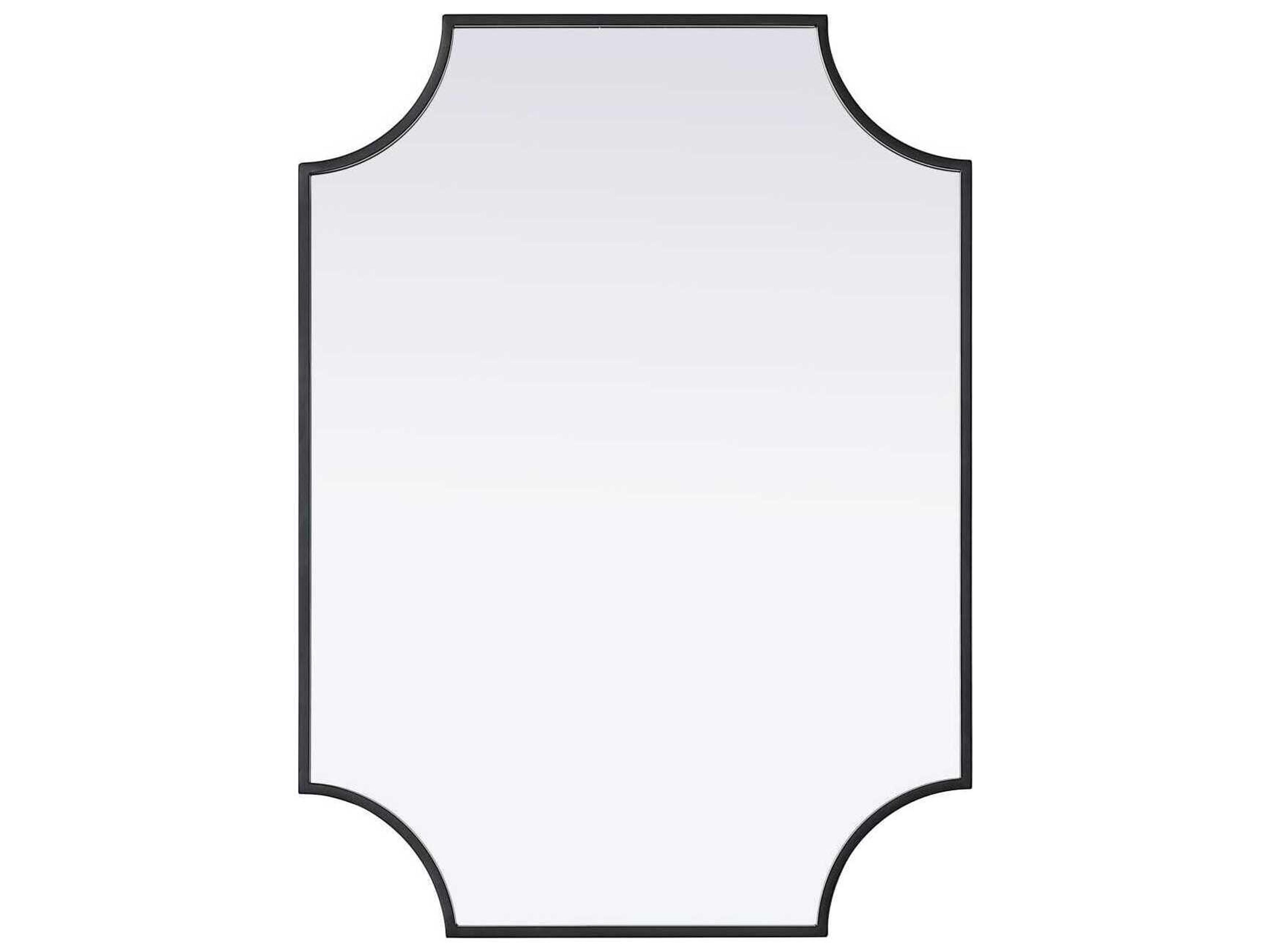 Everleigh Black Notched Wall Mirror