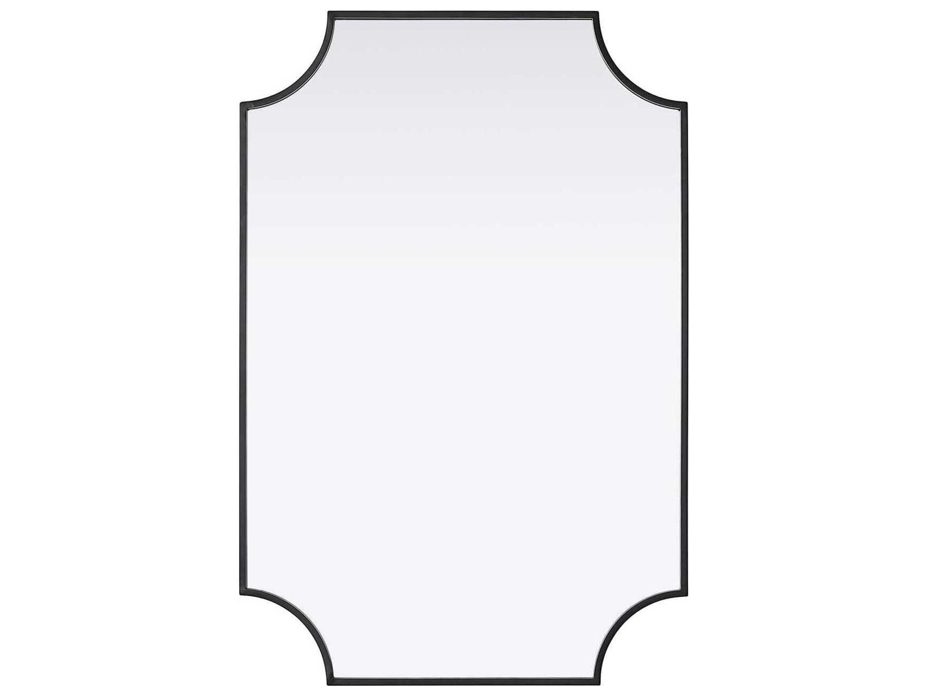 Everleigh Black Notched Wall Mirror