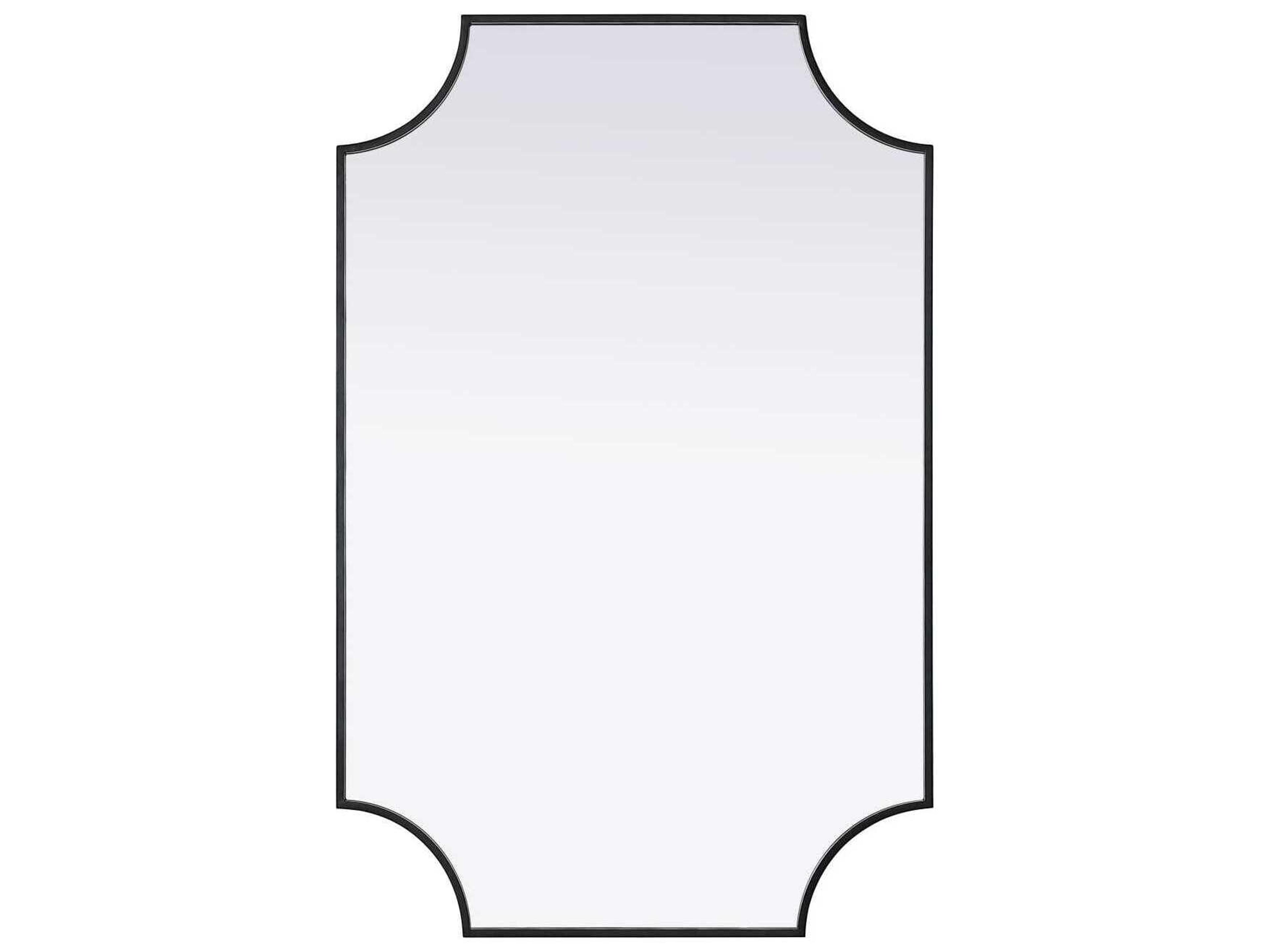 Everleigh Black Notched Wall Mirror