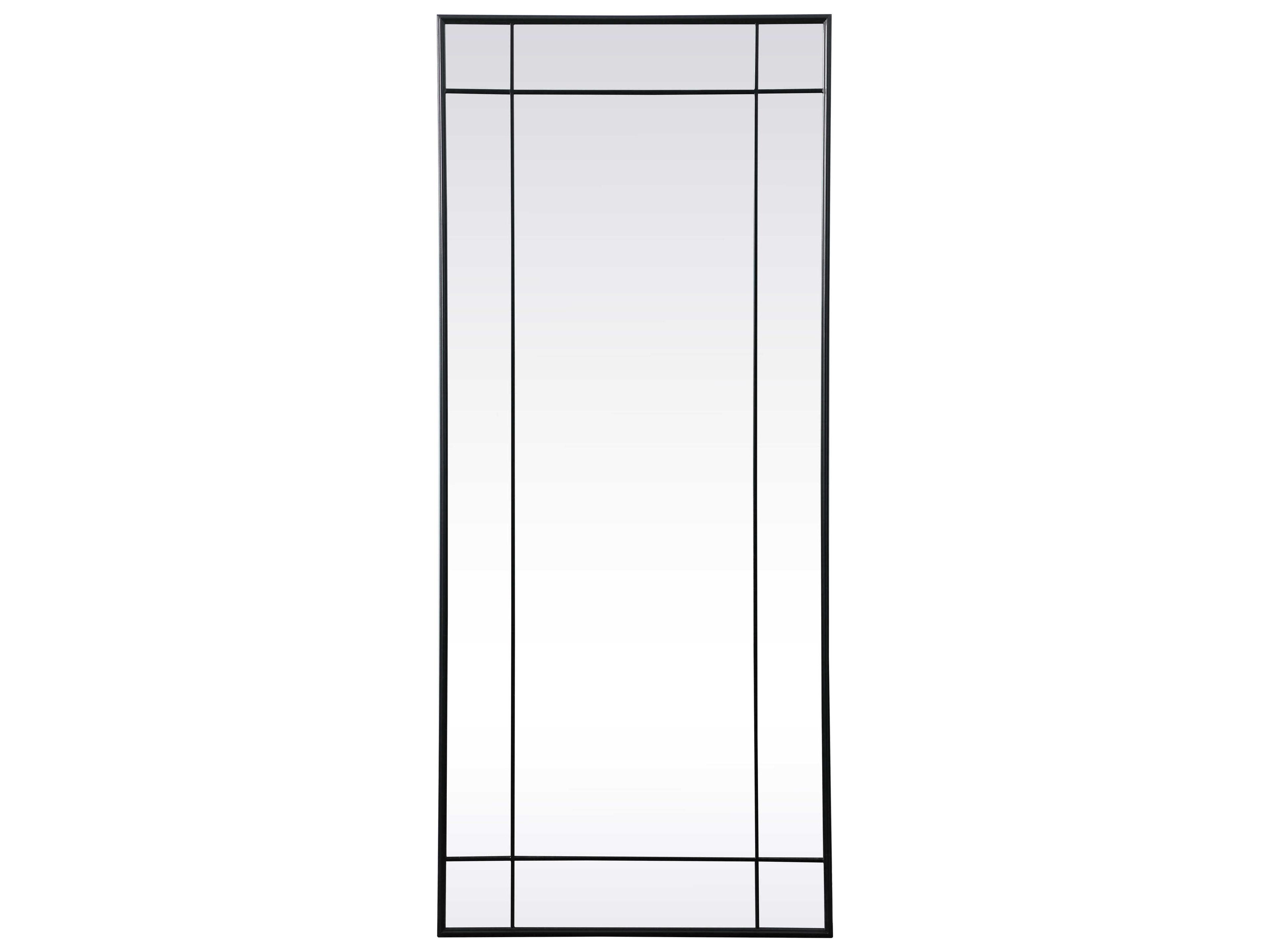 Viola Black Rectangular Floor Mirror