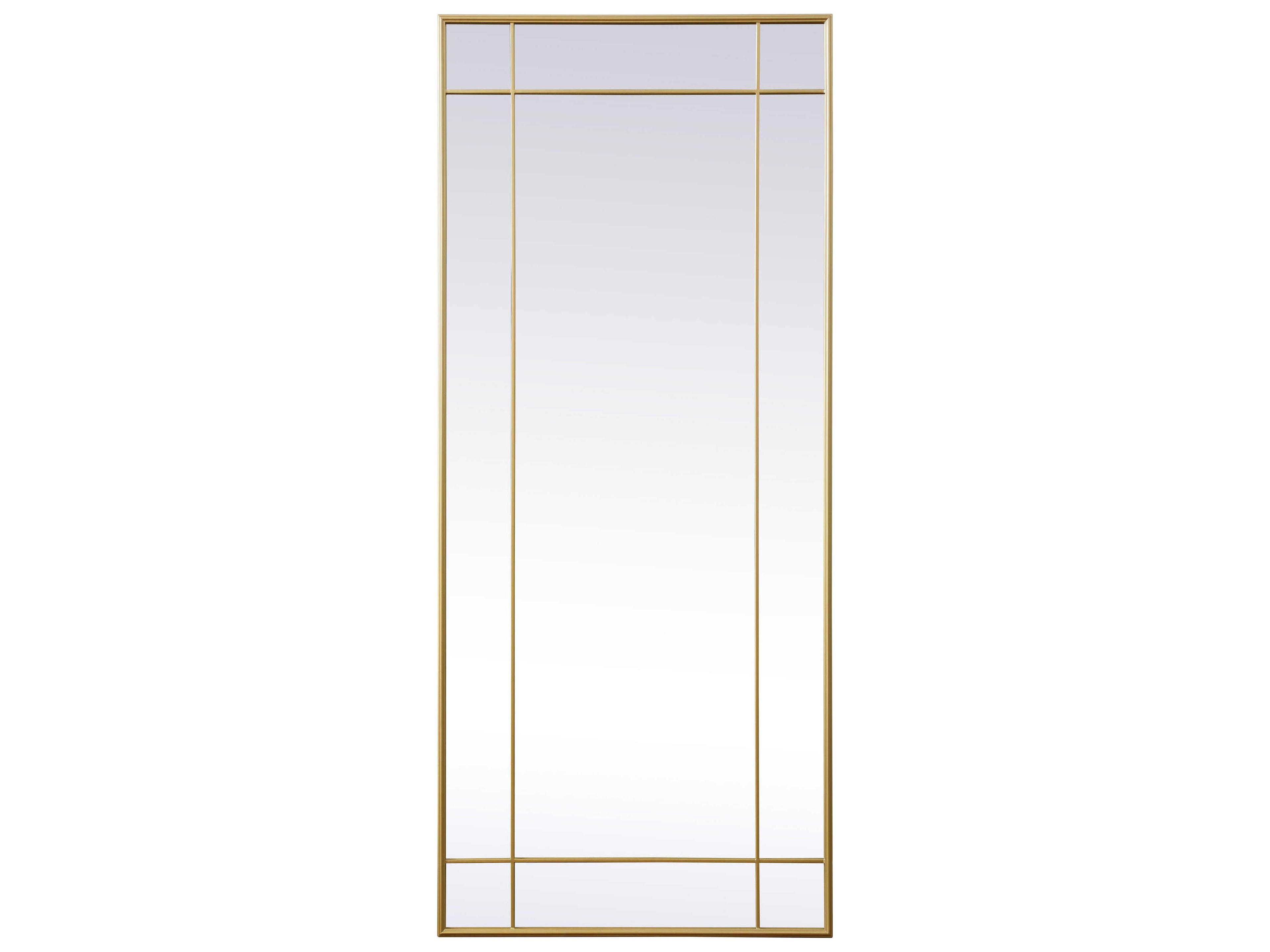 Viola Brass Rectangular Floor Mirror