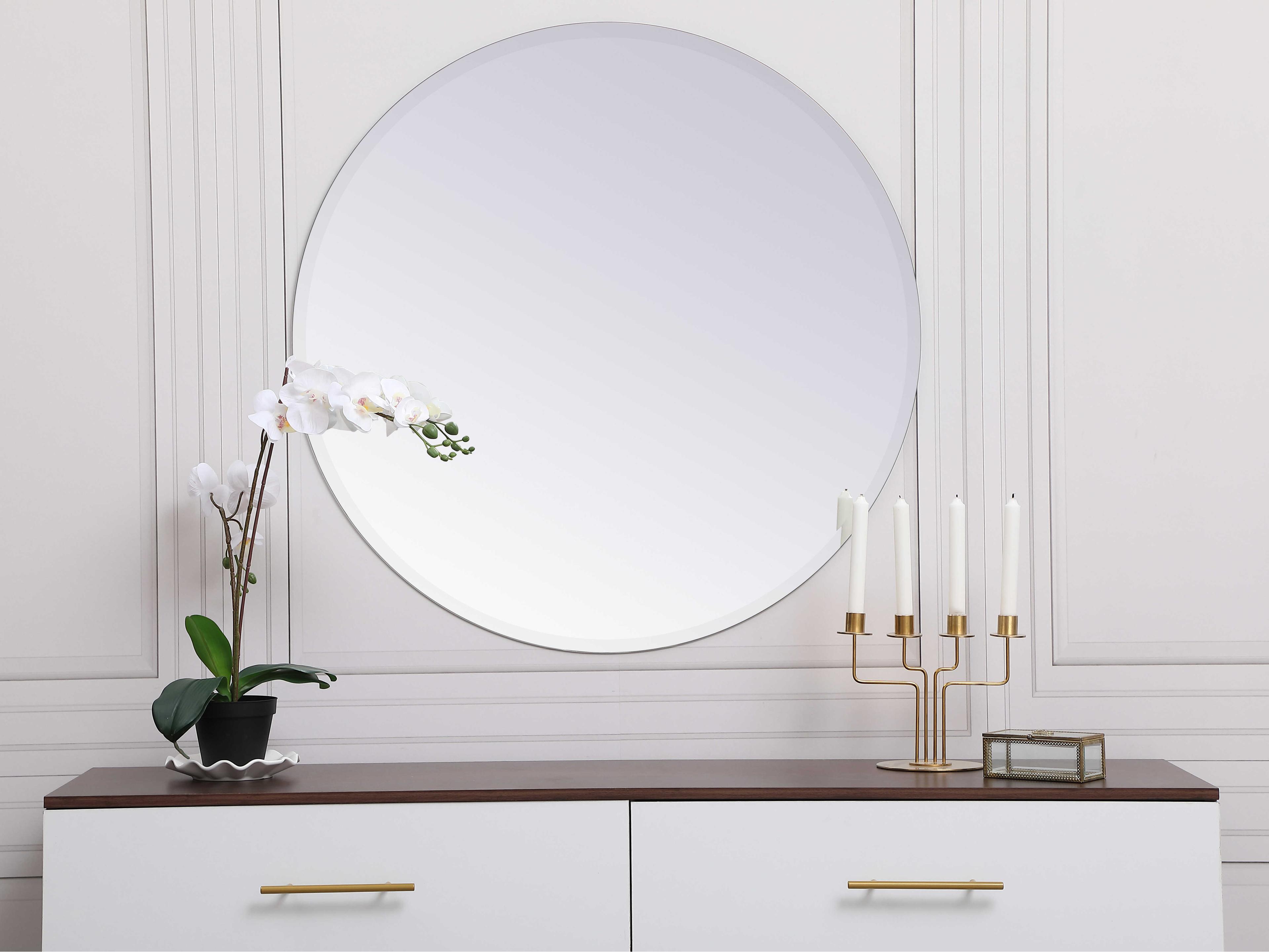 Elegant Lighting Gracin Clear Round Wall Mirror