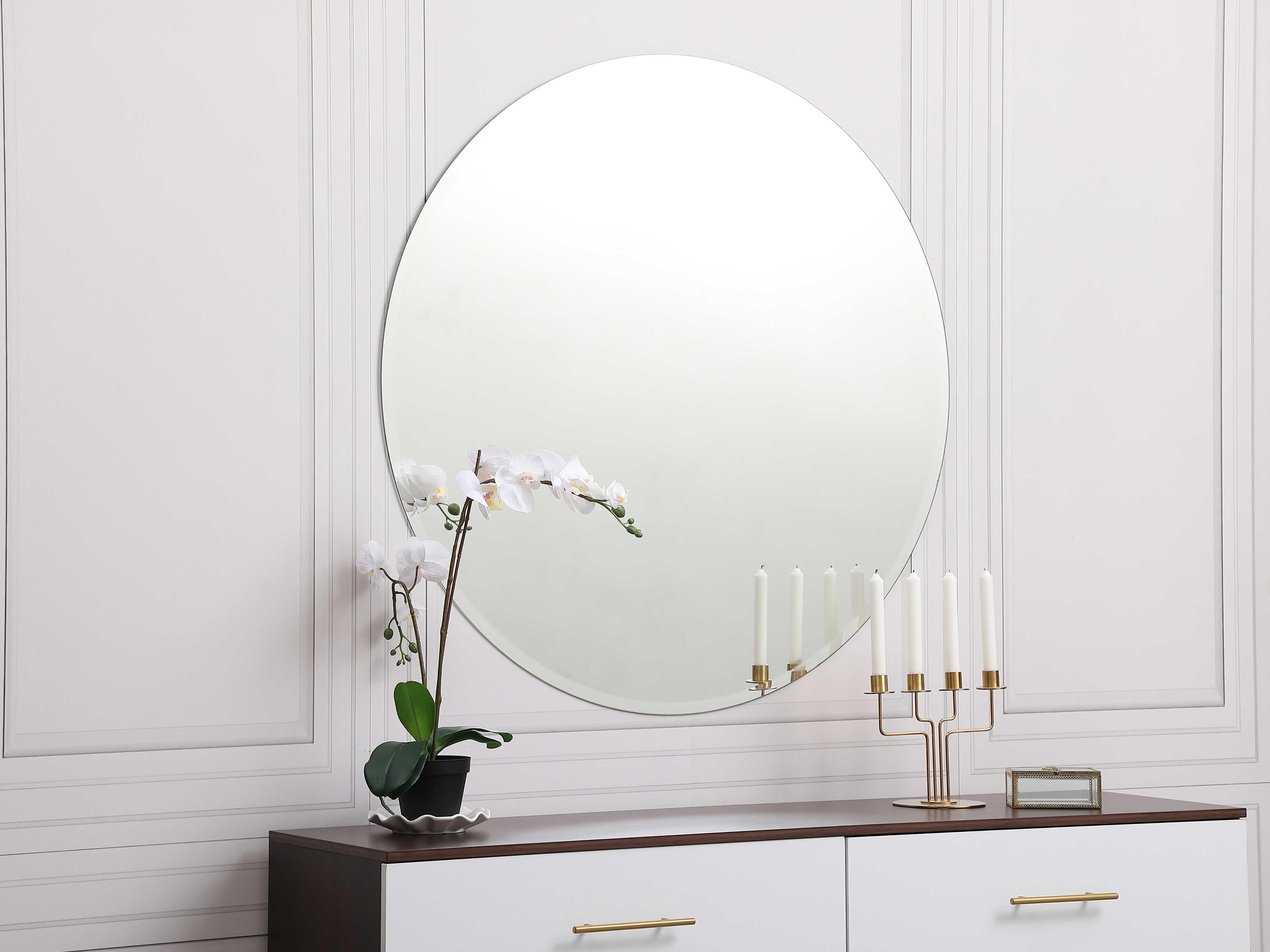 Elegant Lighting Gracin Clear Round Wall Mirror