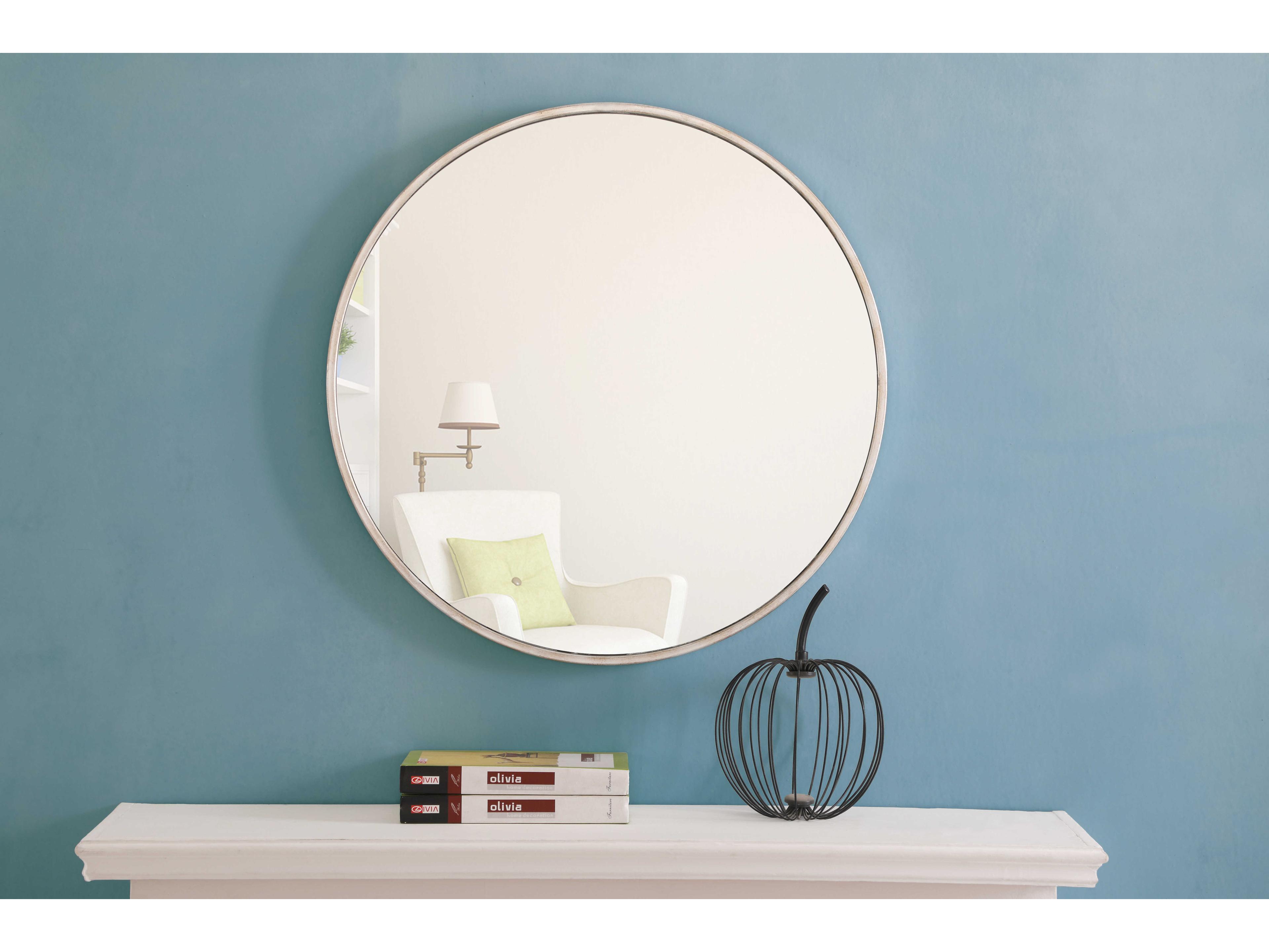 Elegant Lighting Eternity Silver Round Wall Mirror