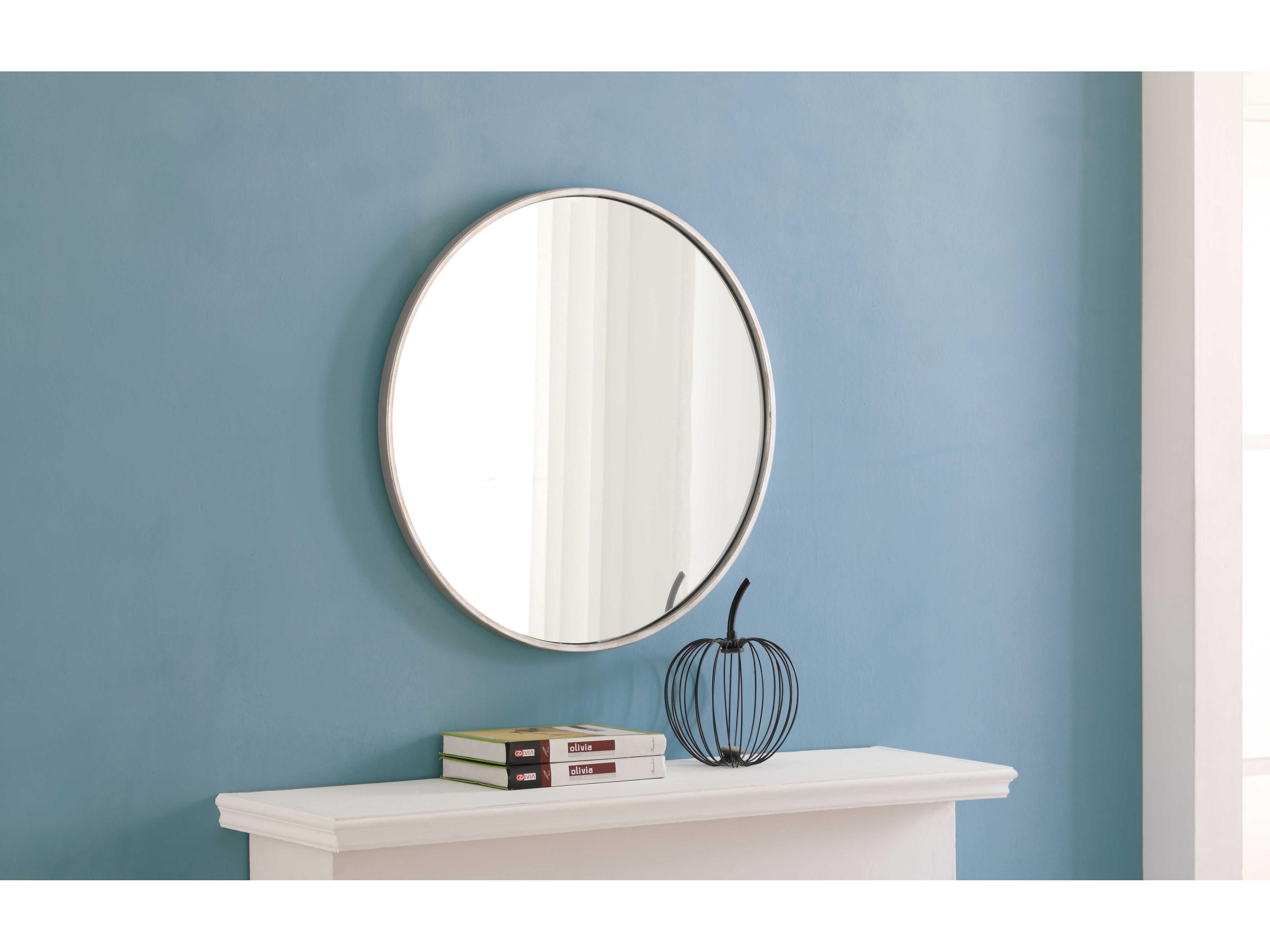 Elegant Lighting Eternity Silver Round Wall Mirror