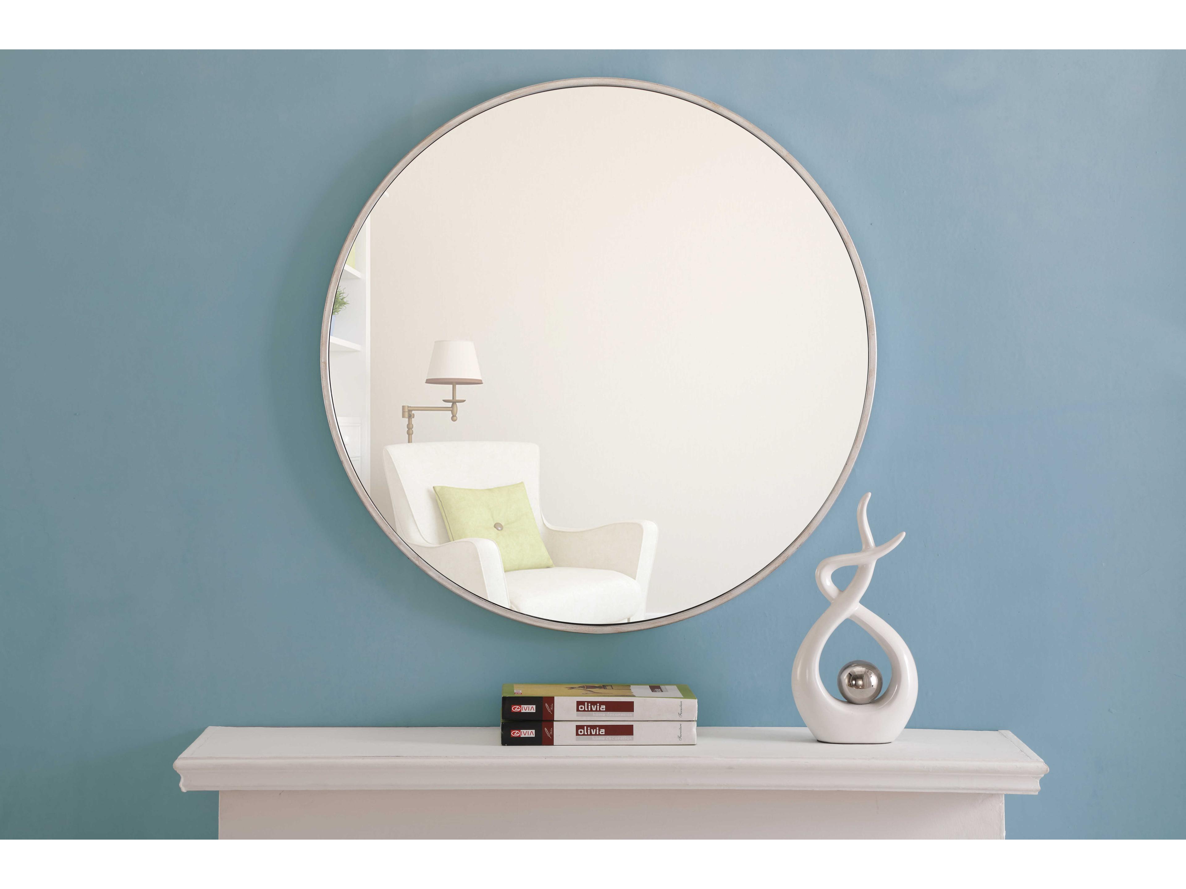 Elegant Lighting Eternity Silver Round Wall Mirror