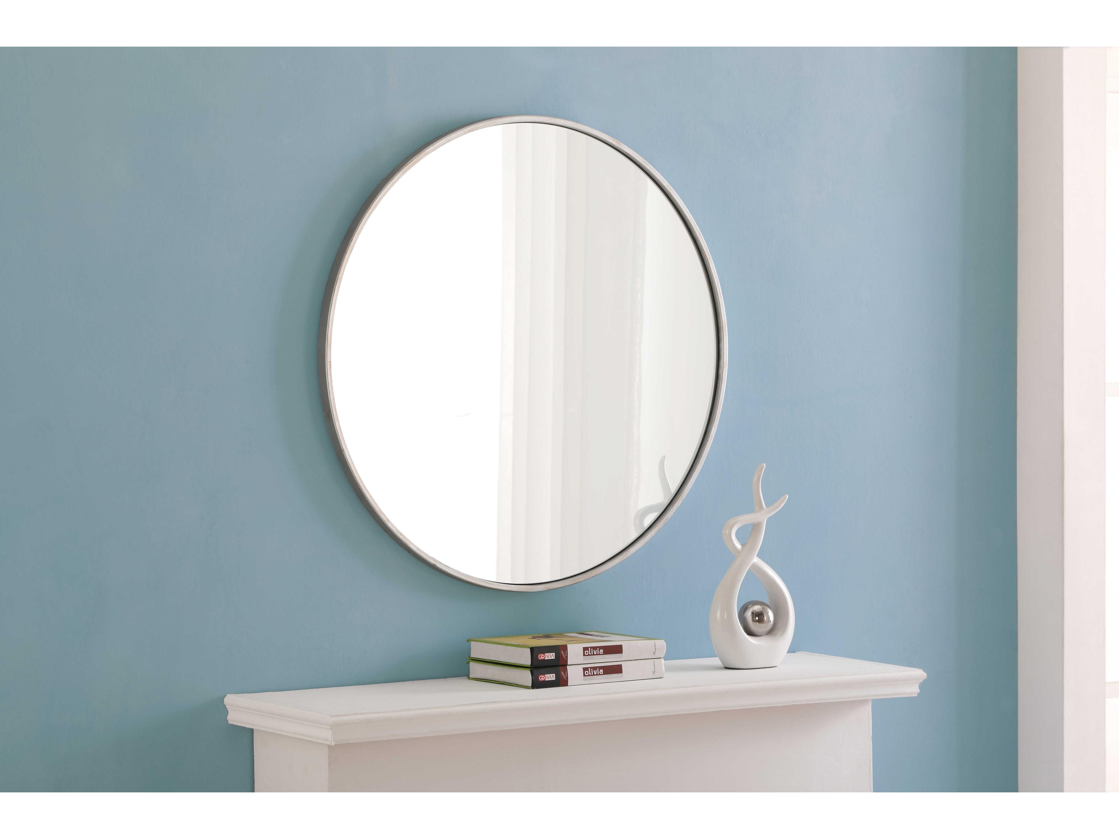 Elegant Lighting Eternity Silver Round Wall Mirror