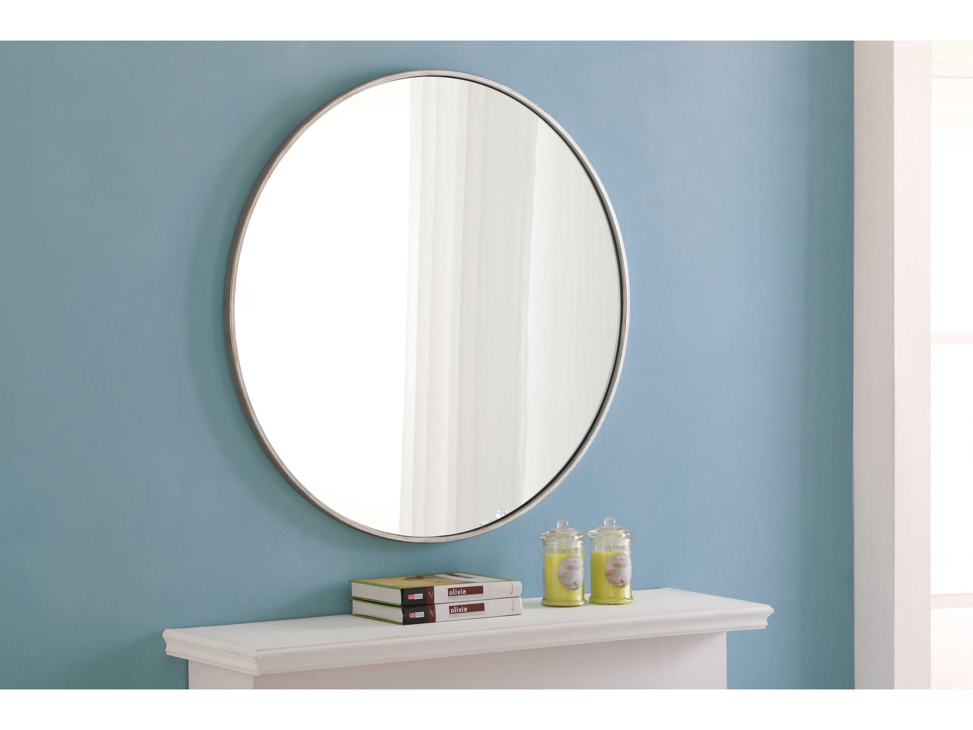 Elegant Lighting Eternity Silver Round Wall Mirror