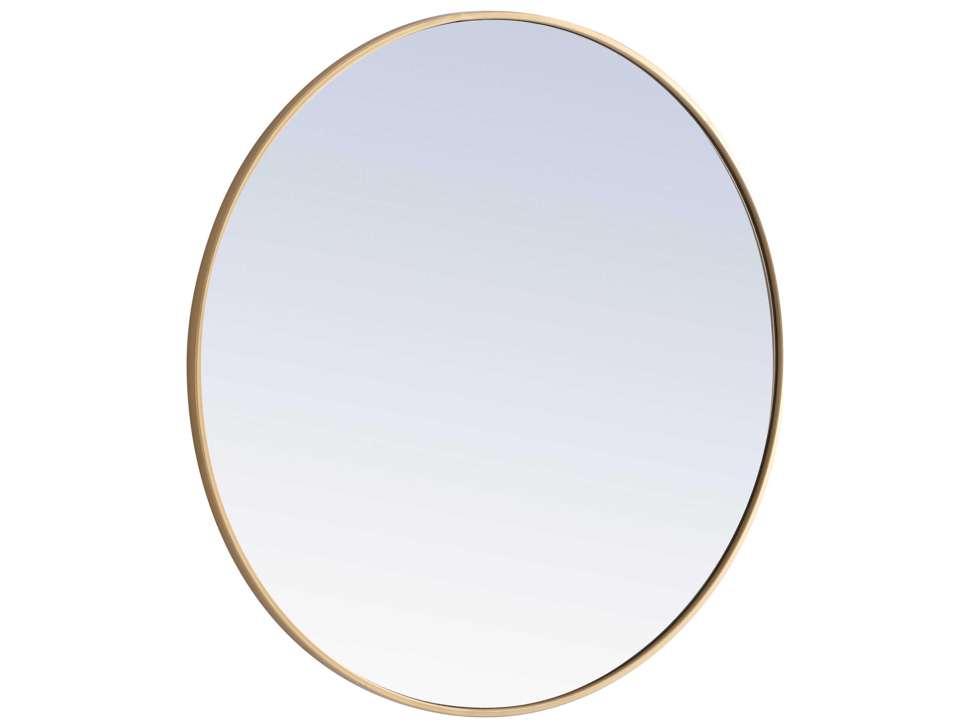 Elegant Lighting Eternity Brass Round Wall Mirror
