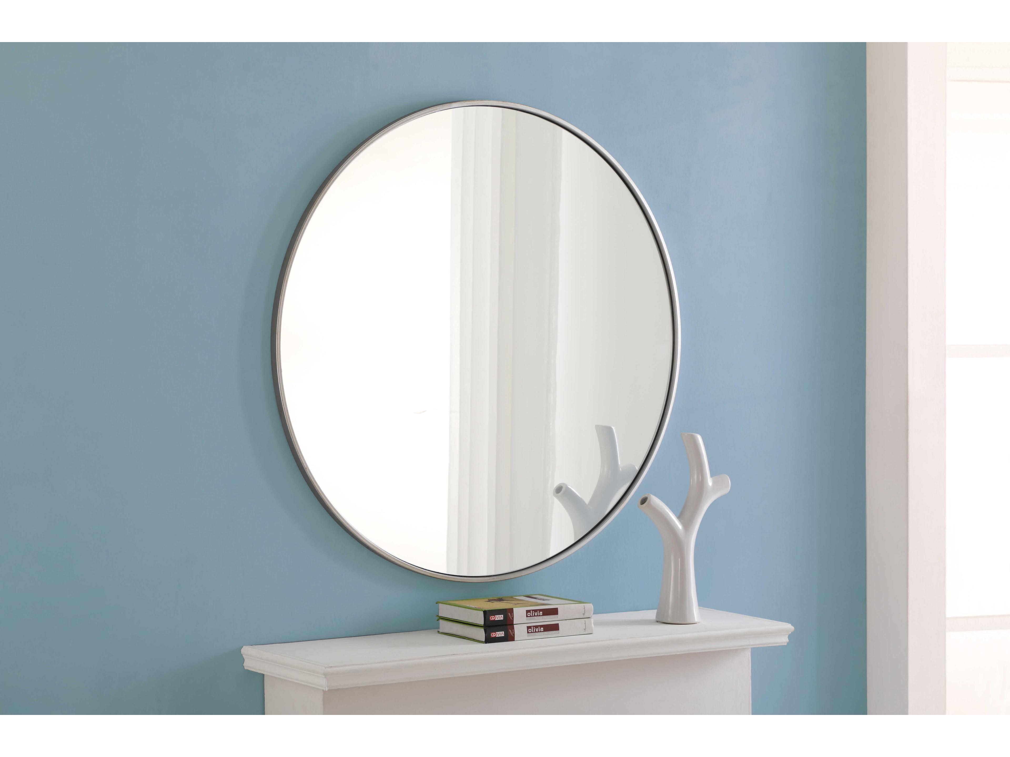 Elegant Lighting Eternity Silver Round Wall Mirror