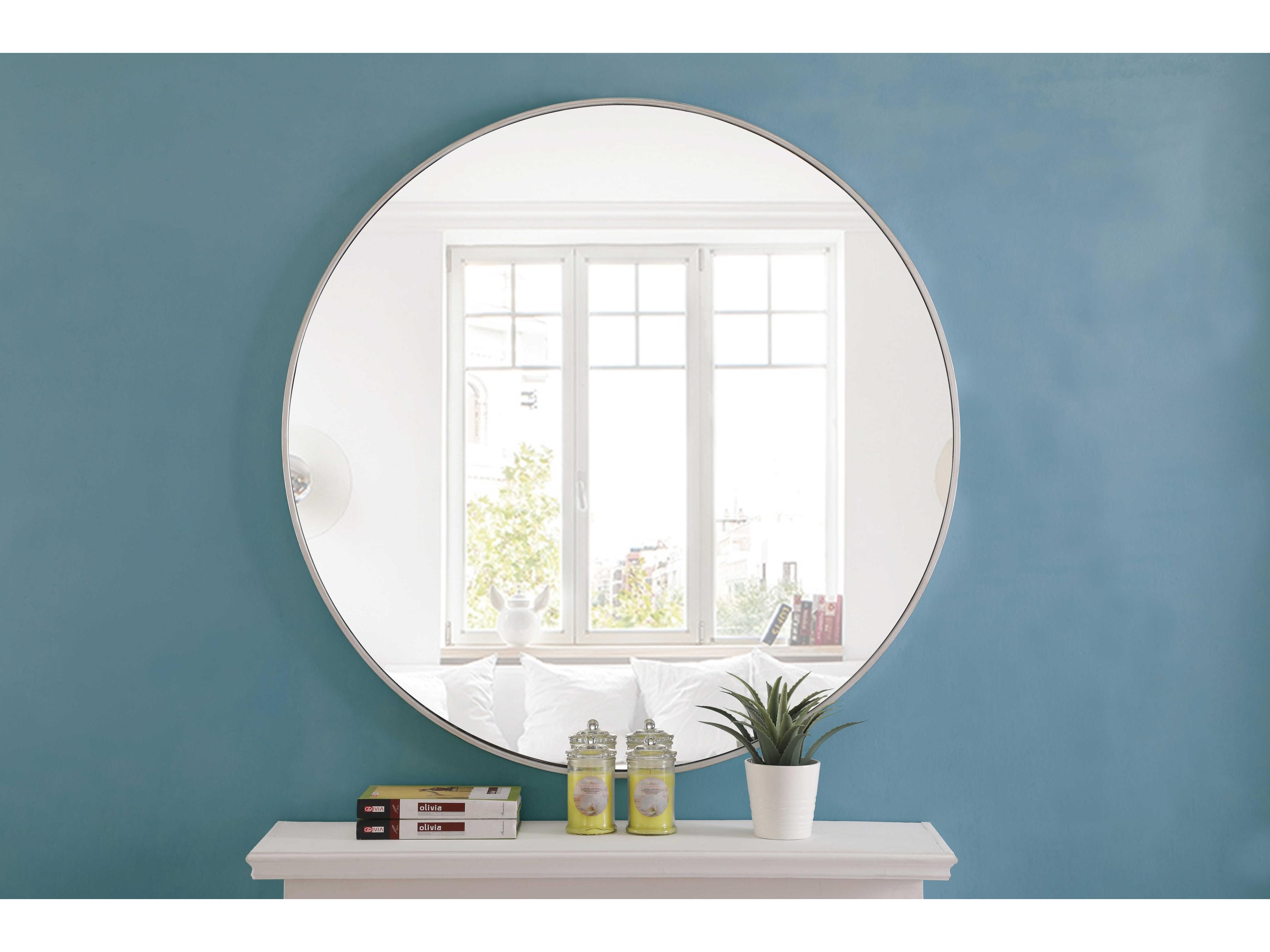 Elegant Lighting Eternity Silver Round Wall Mirror