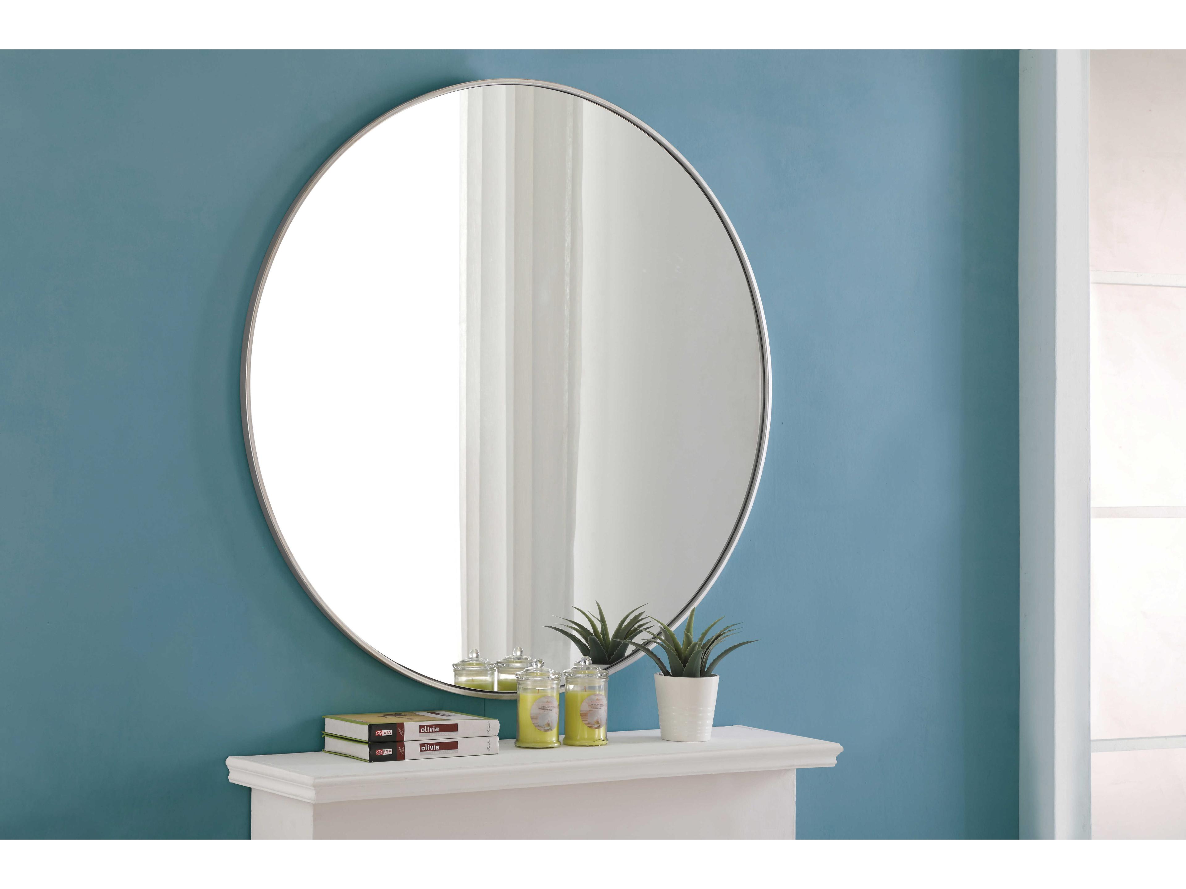 Elegant Lighting Eternity Silver Round Wall Mirror