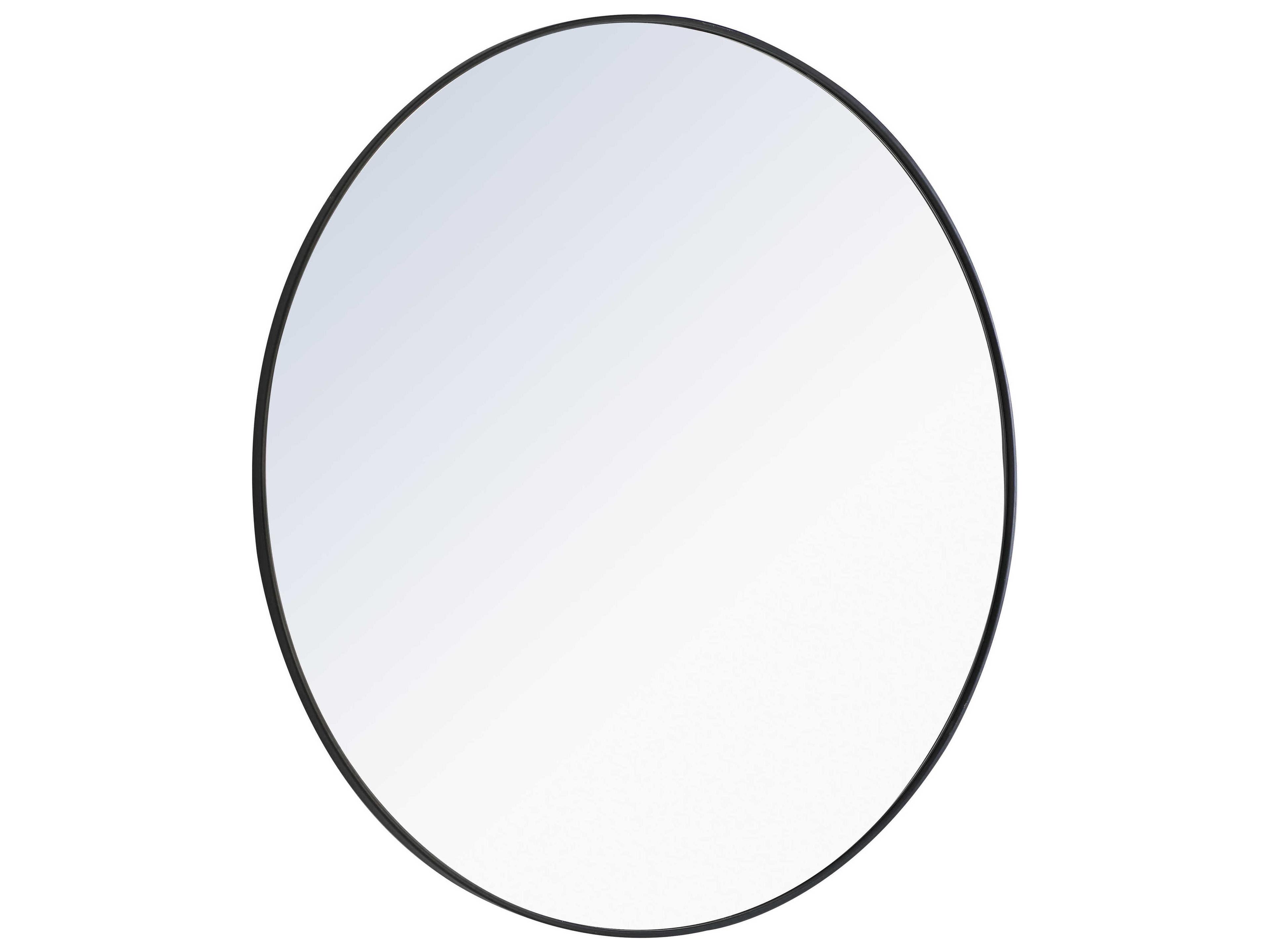 Elegant Lighting Eternity Black Round Wall Mirror