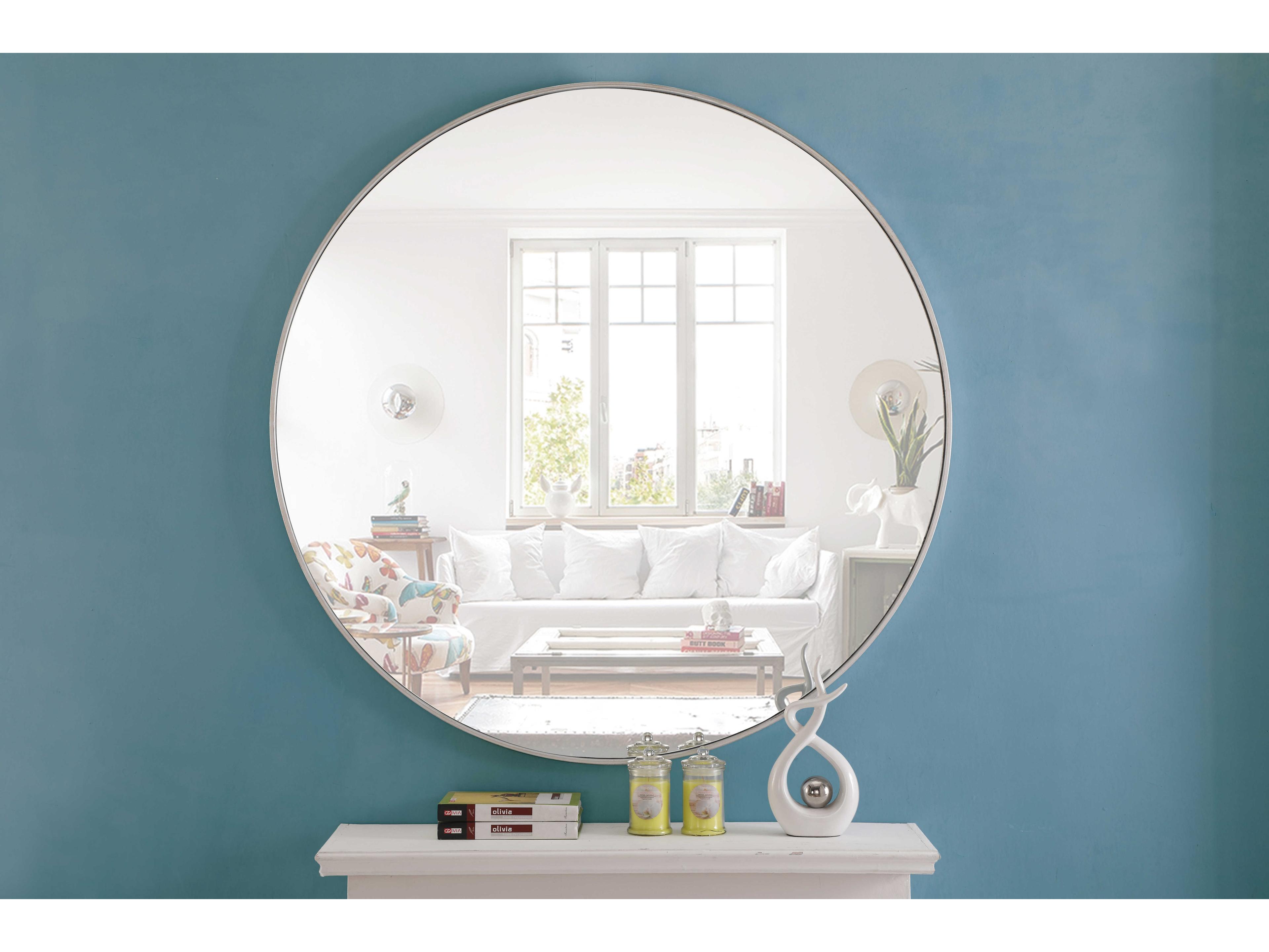 Elegant Lighting Eternity Silver Round Wall Mirror