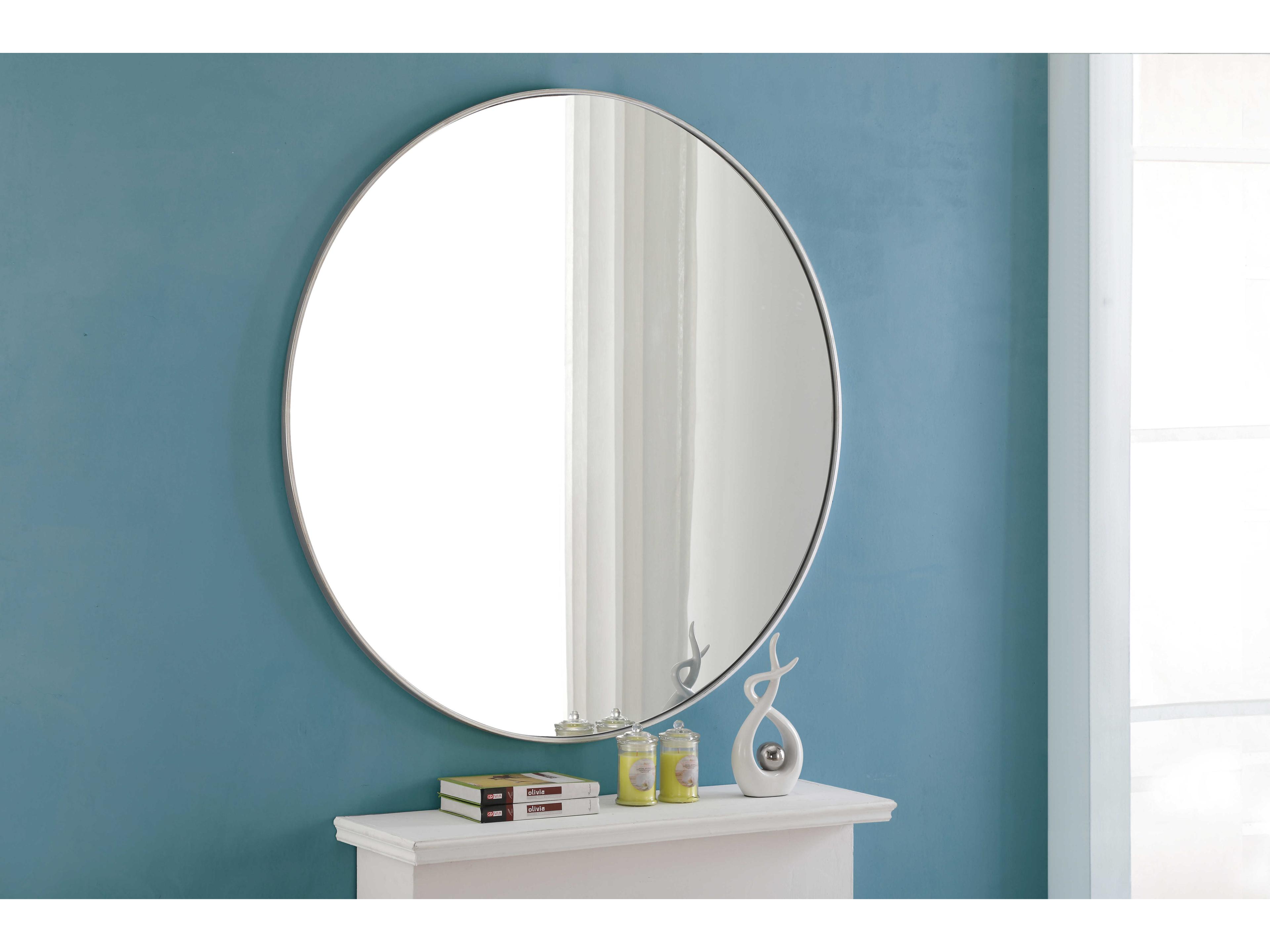 Elegant Lighting Eternity Silver Round Wall Mirror