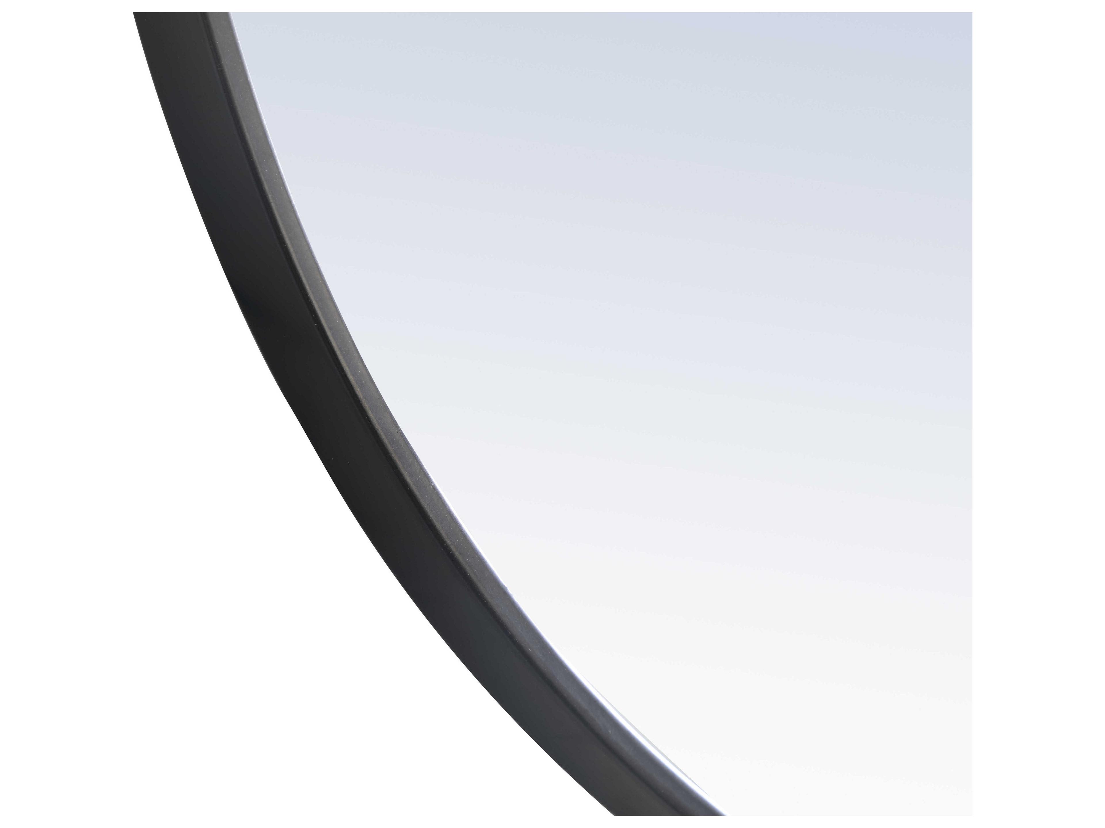 Elegant Lighting Eternity Black Round Wall Mirror