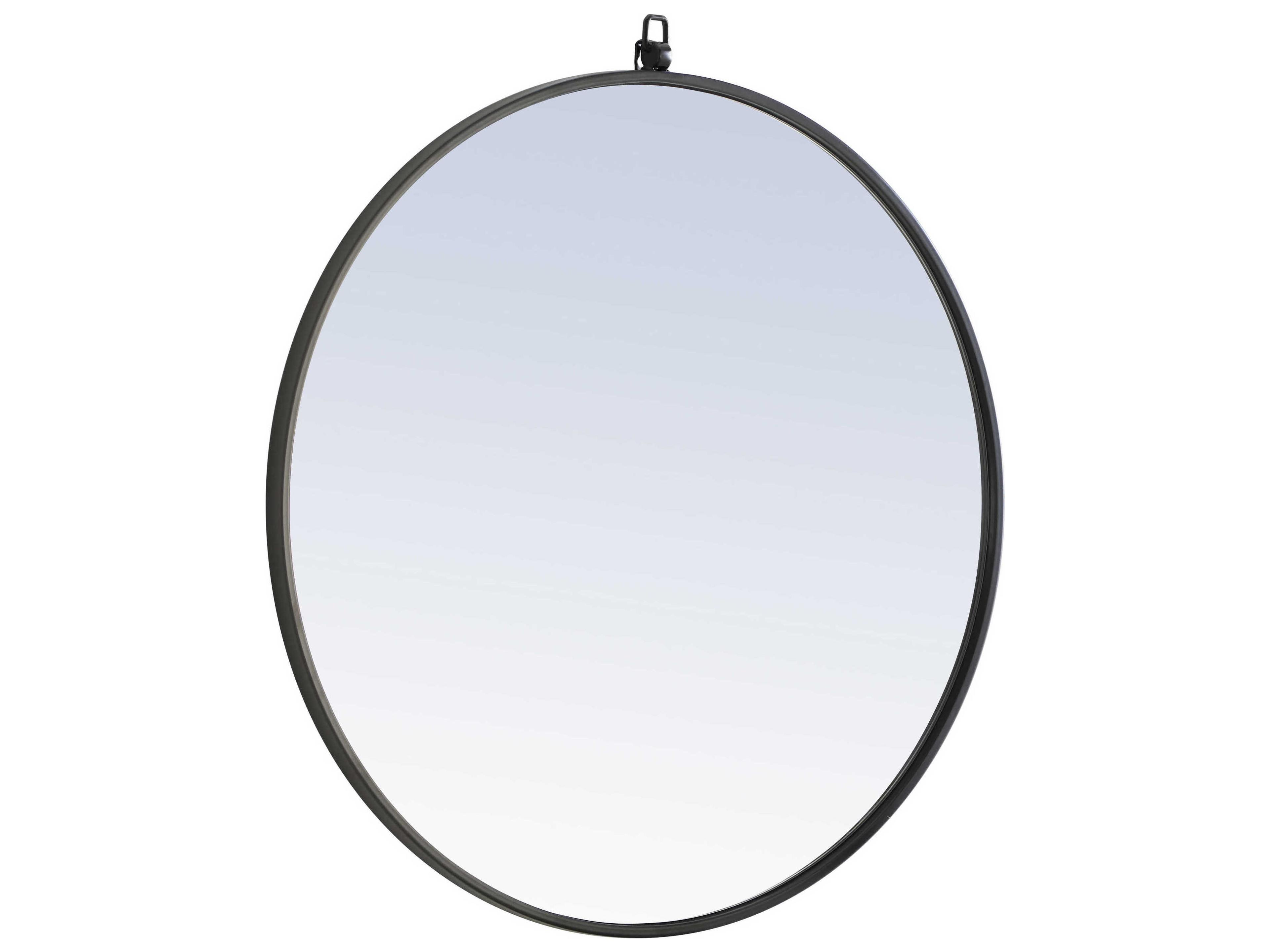Elegant Lighting Eternity Black Round Wall Mirror