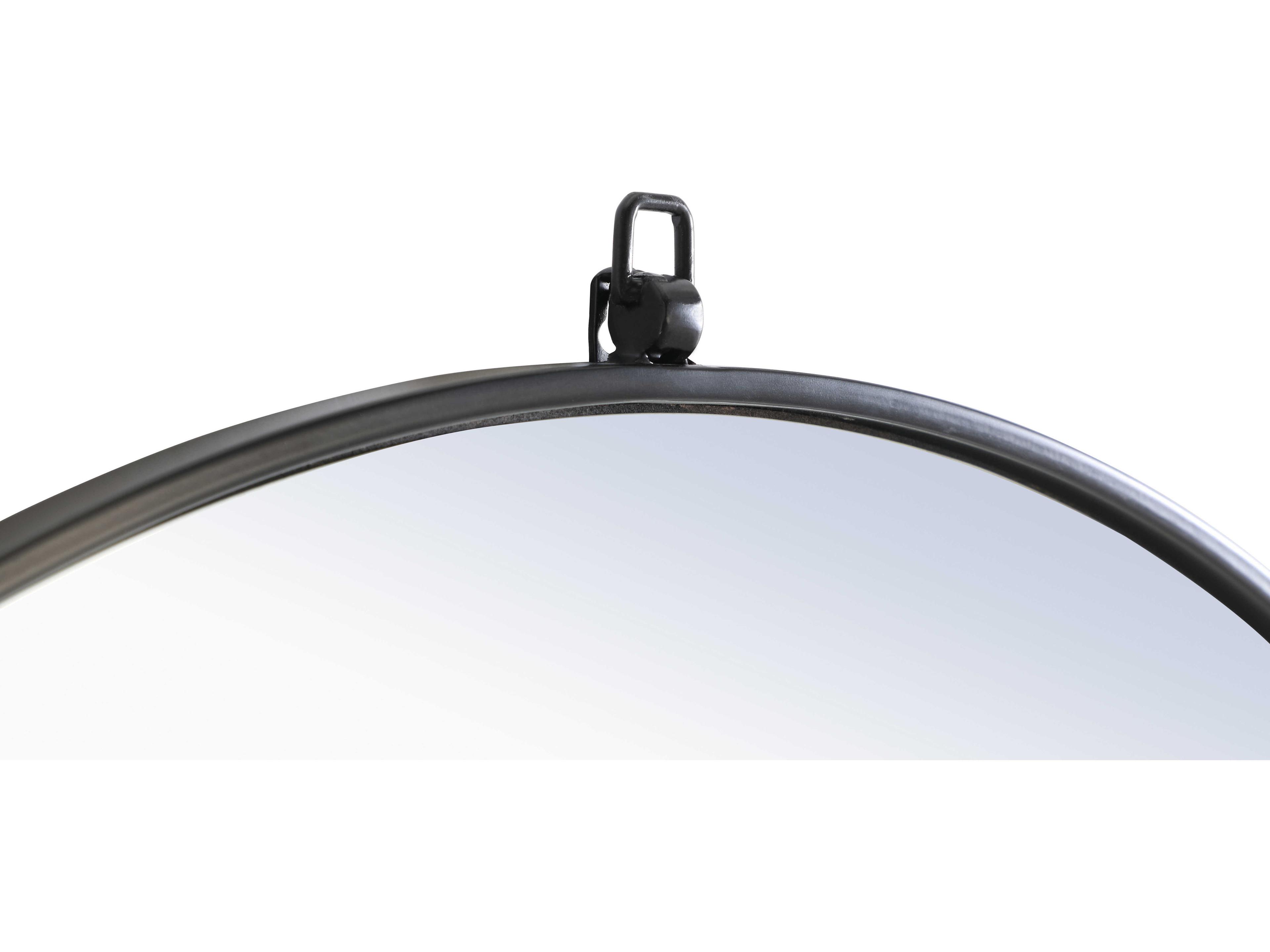 Elegant Lighting Eternity Black Round Wall Mirror