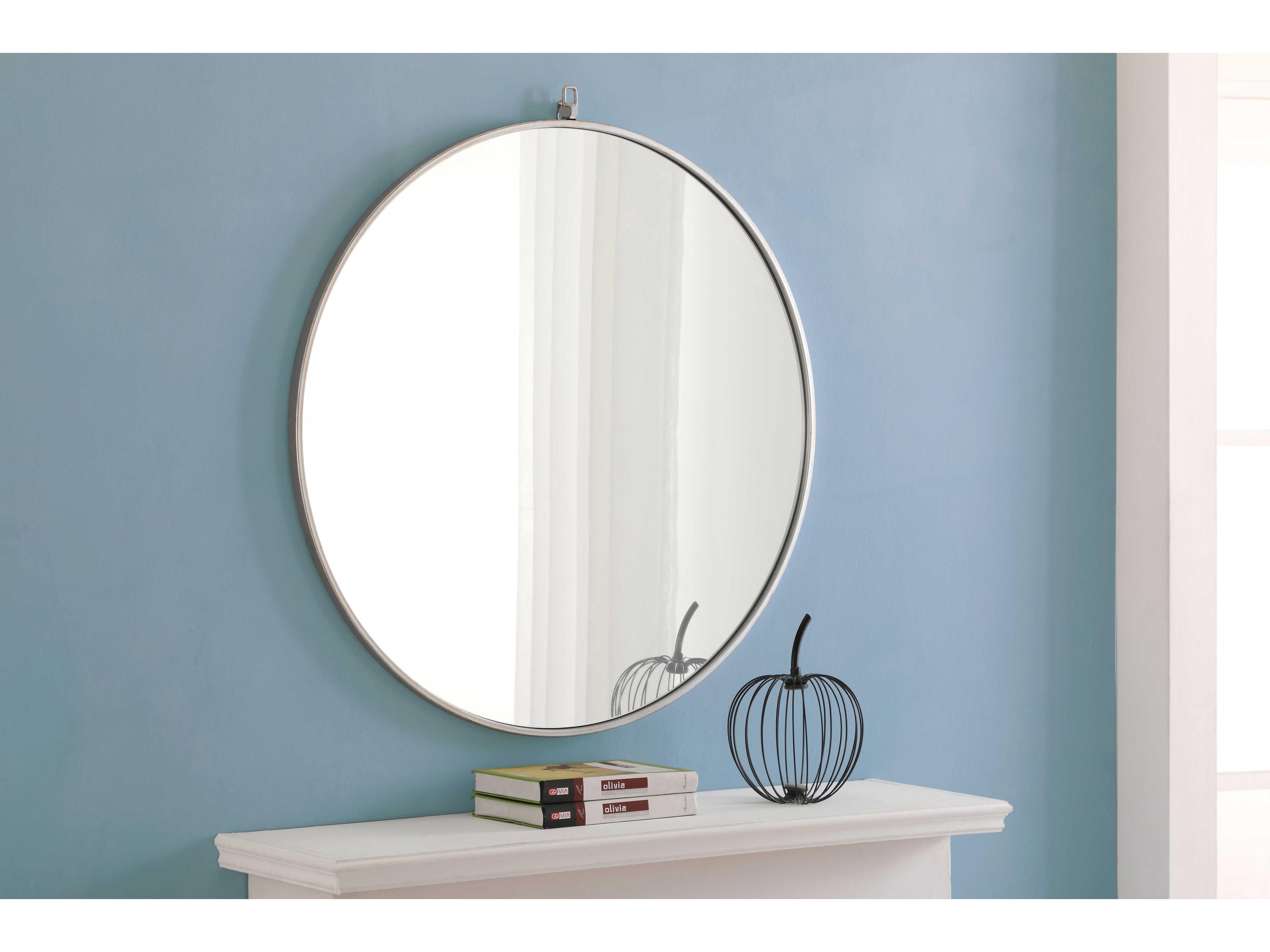 Elegant Lighting Eternity Silver Round Wall Mirror