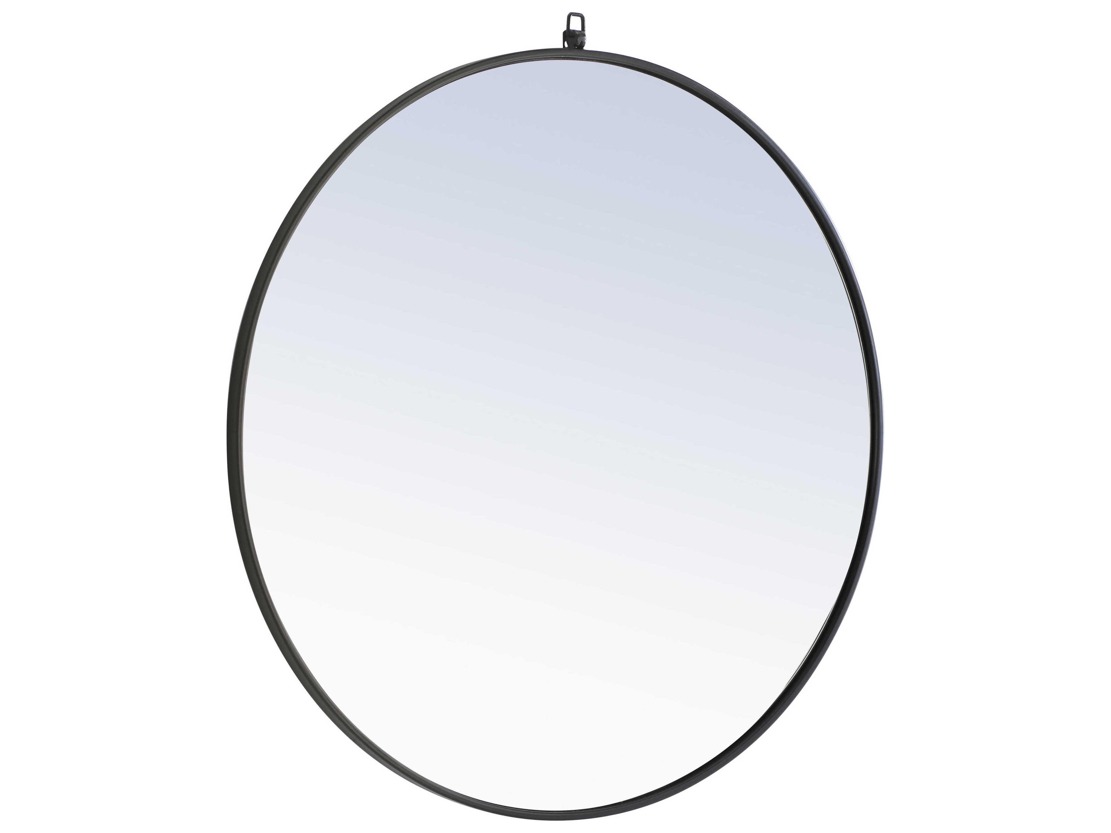 Elegant Lighting Eternity Black Round Wall Mirror