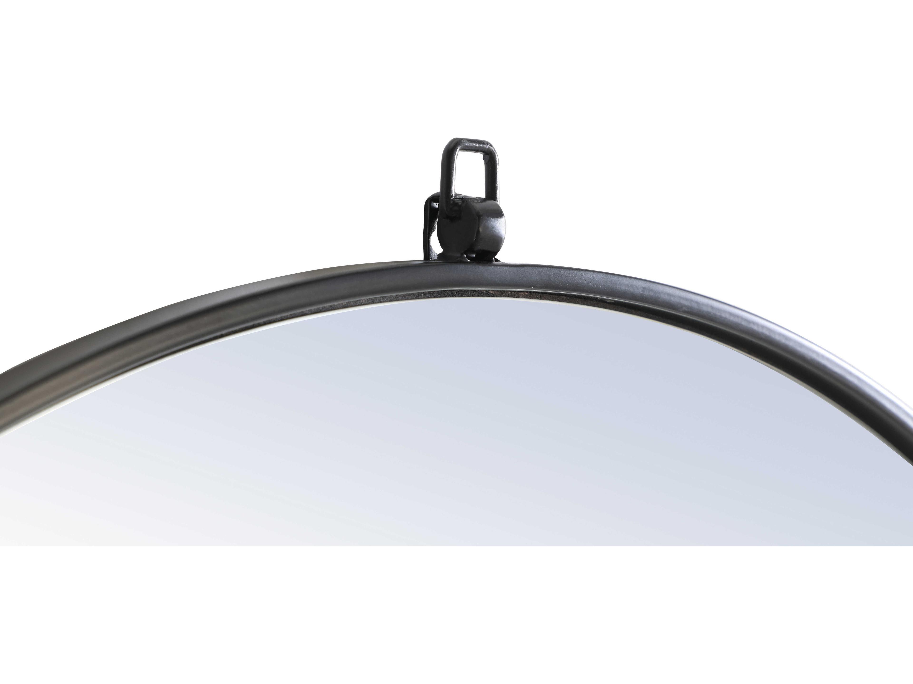Elegant Lighting Eternity Black Round Wall Mirror