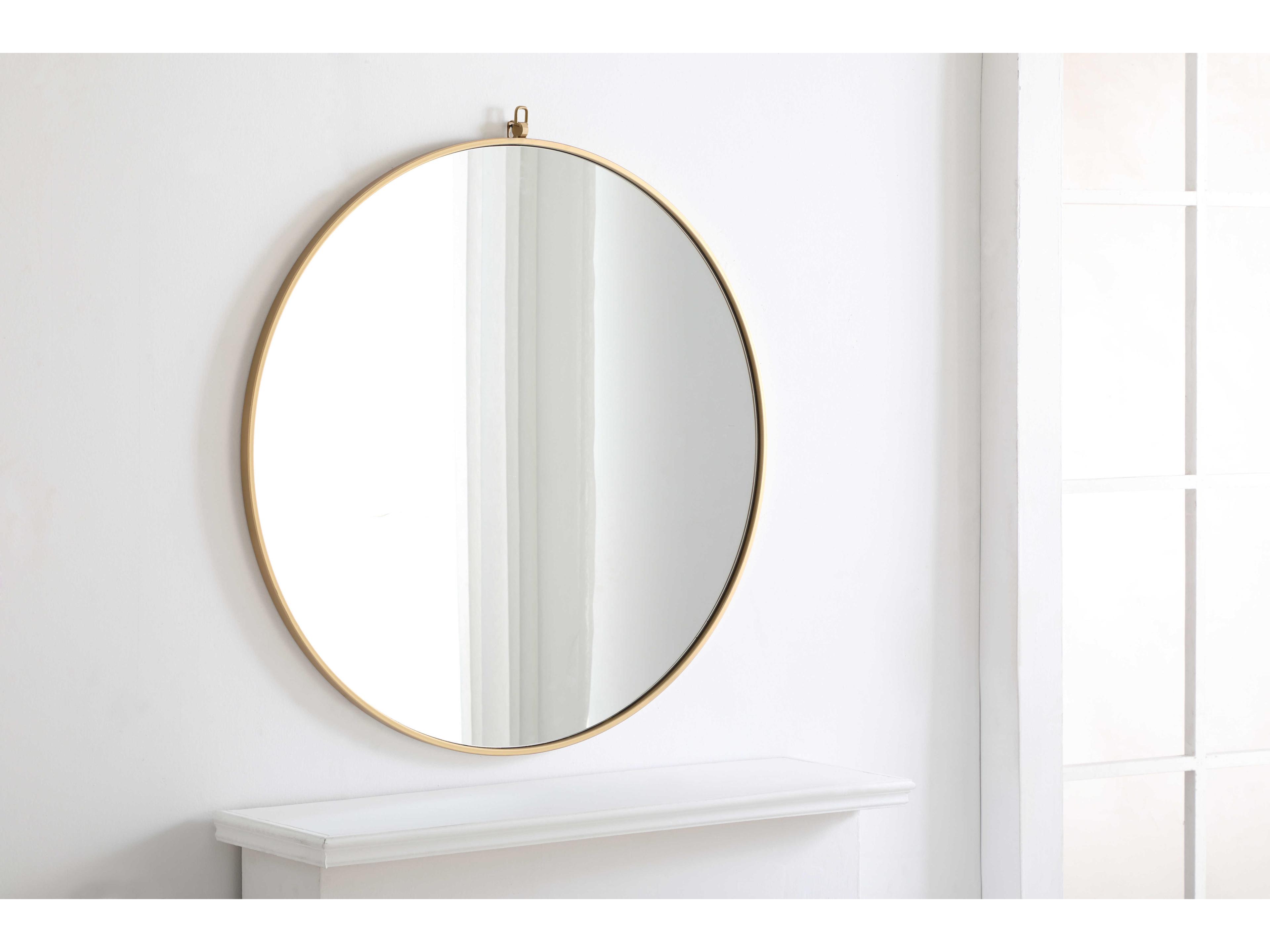 Elegant Lighting Eternity Brass Round Wall Mirror