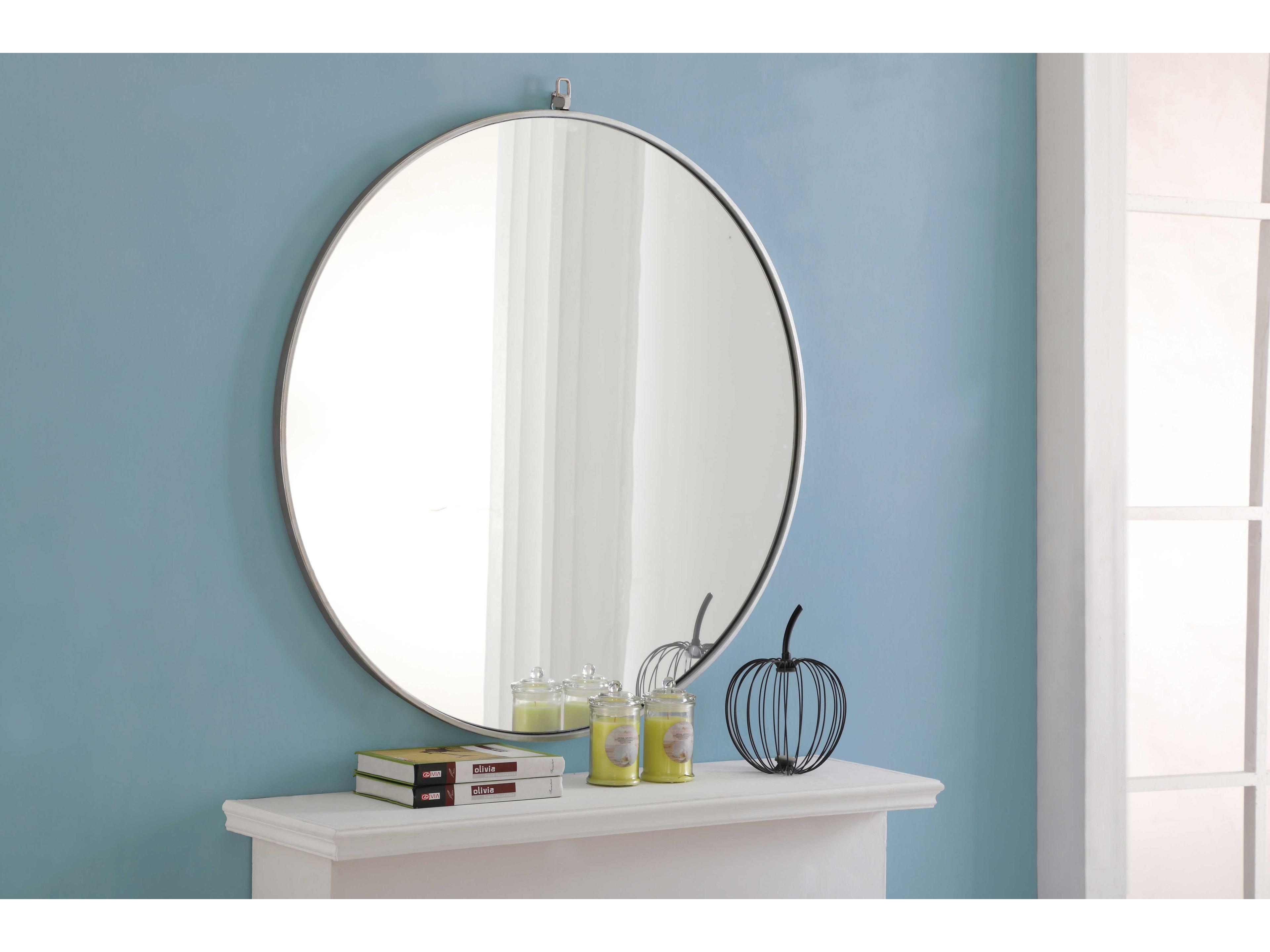 Elegant Lighting Eternity Silver Round Wall Mirror