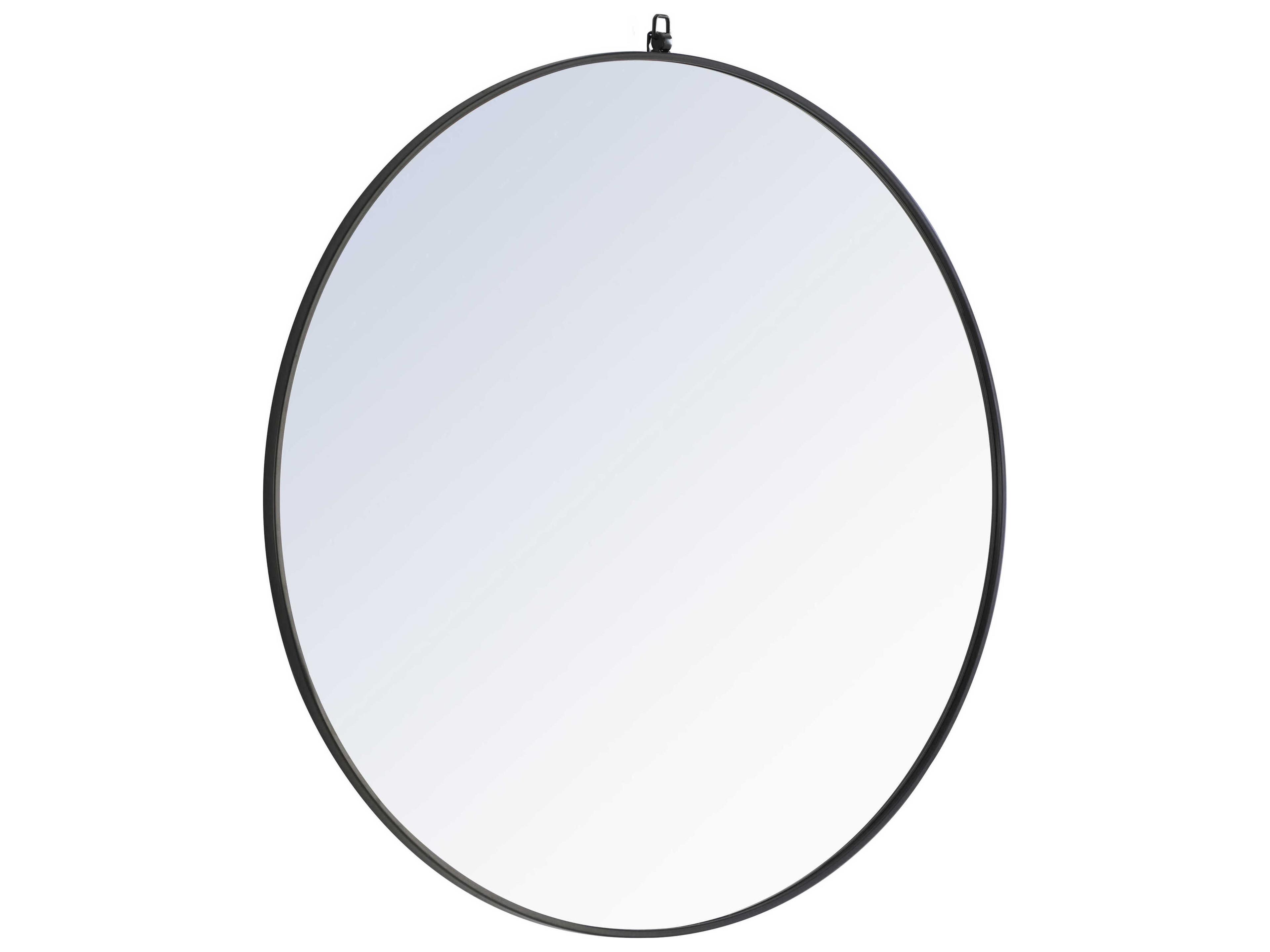 Elegant Lighting Eternity Black Round Wall Mirror