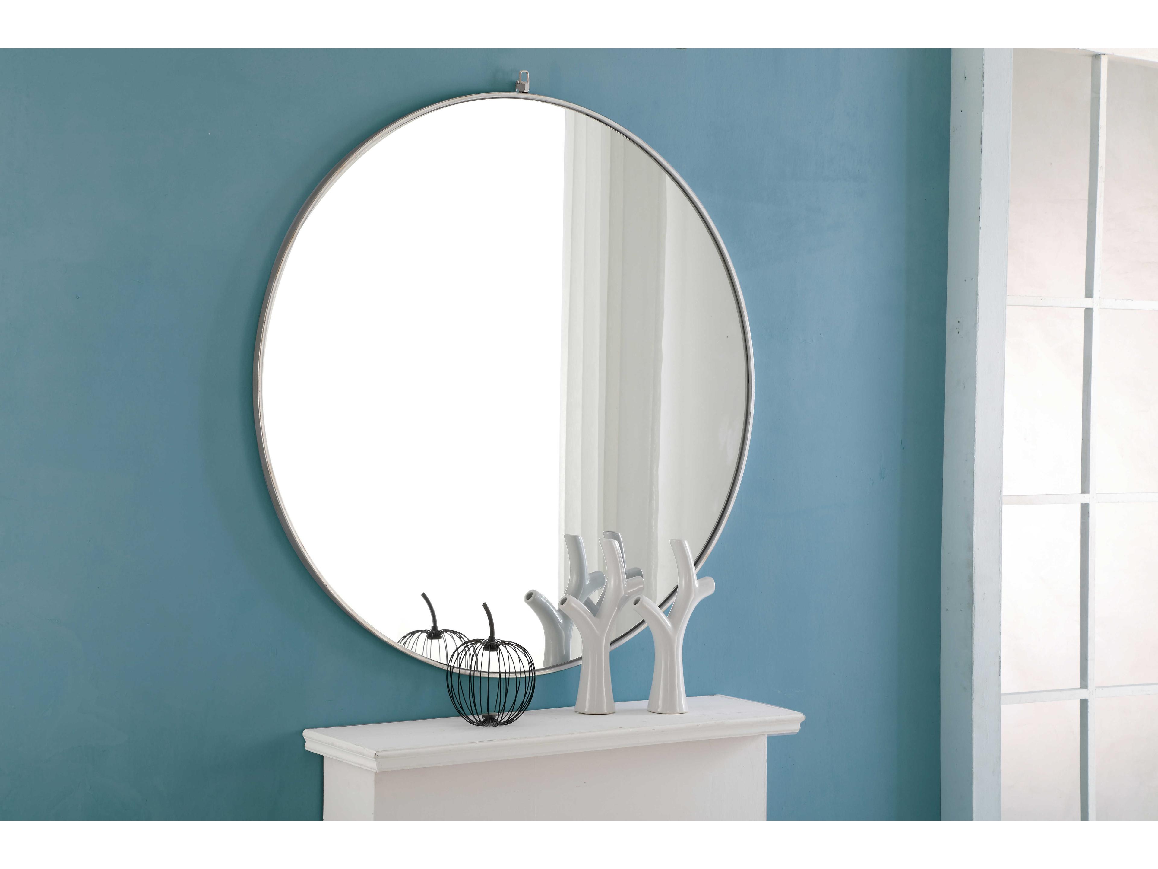 Elegant Lighting Eternity Silver Round Wall Mirror