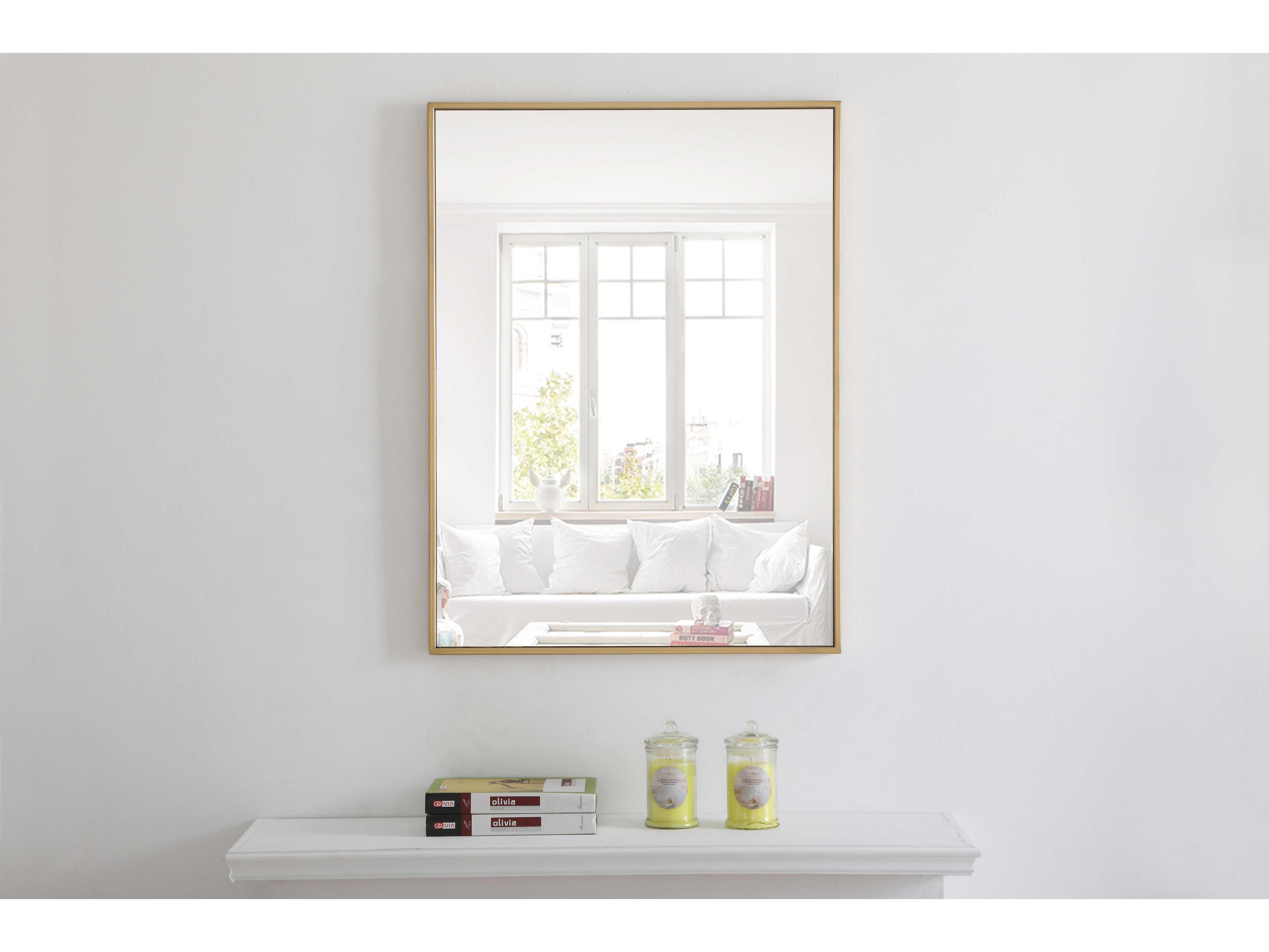 Elegant Lighting Eternity Brass Rectangular Wall Mirror