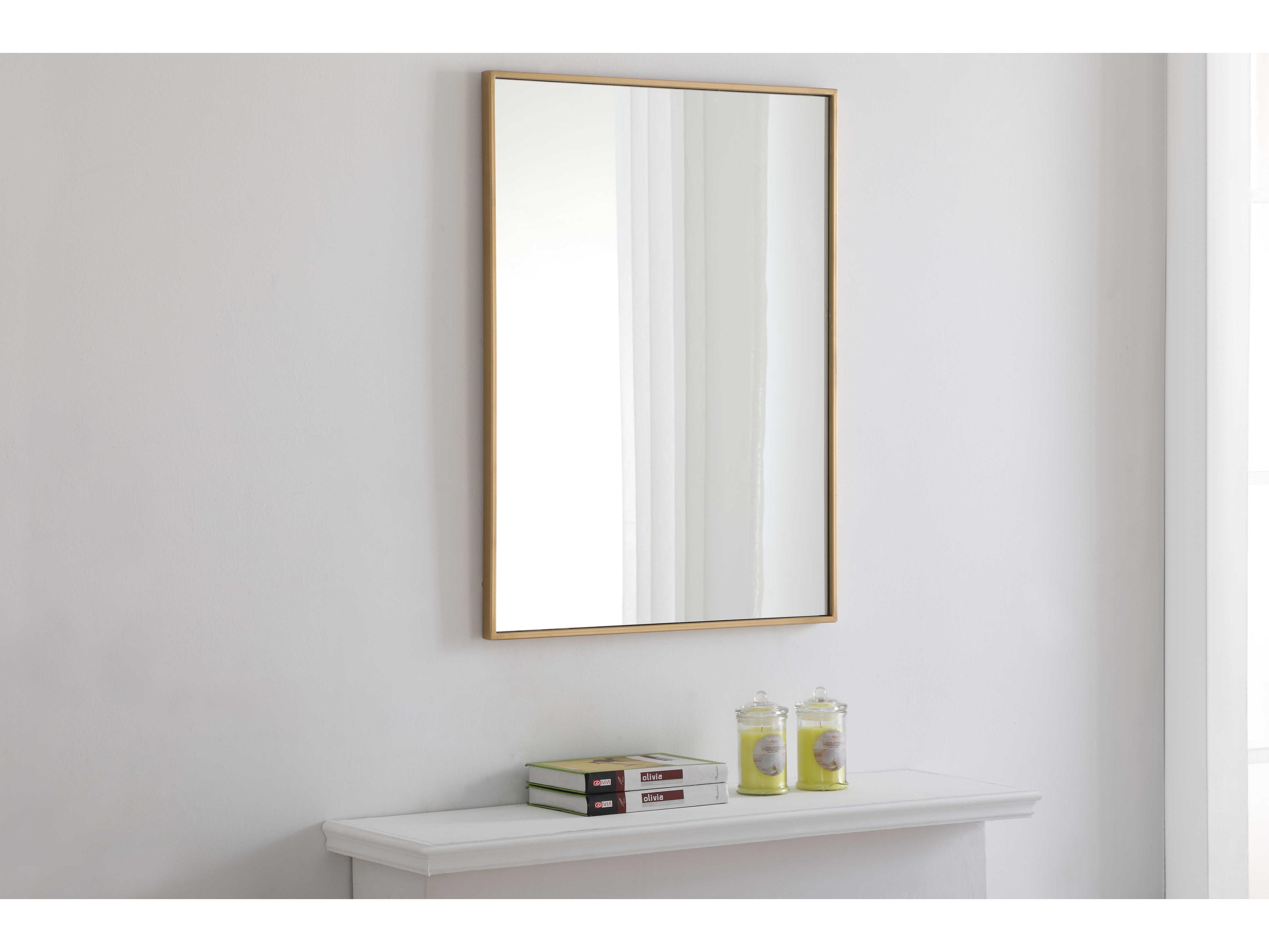 Elegant Lighting Eternity Brass Rectangular Wall Mirror
