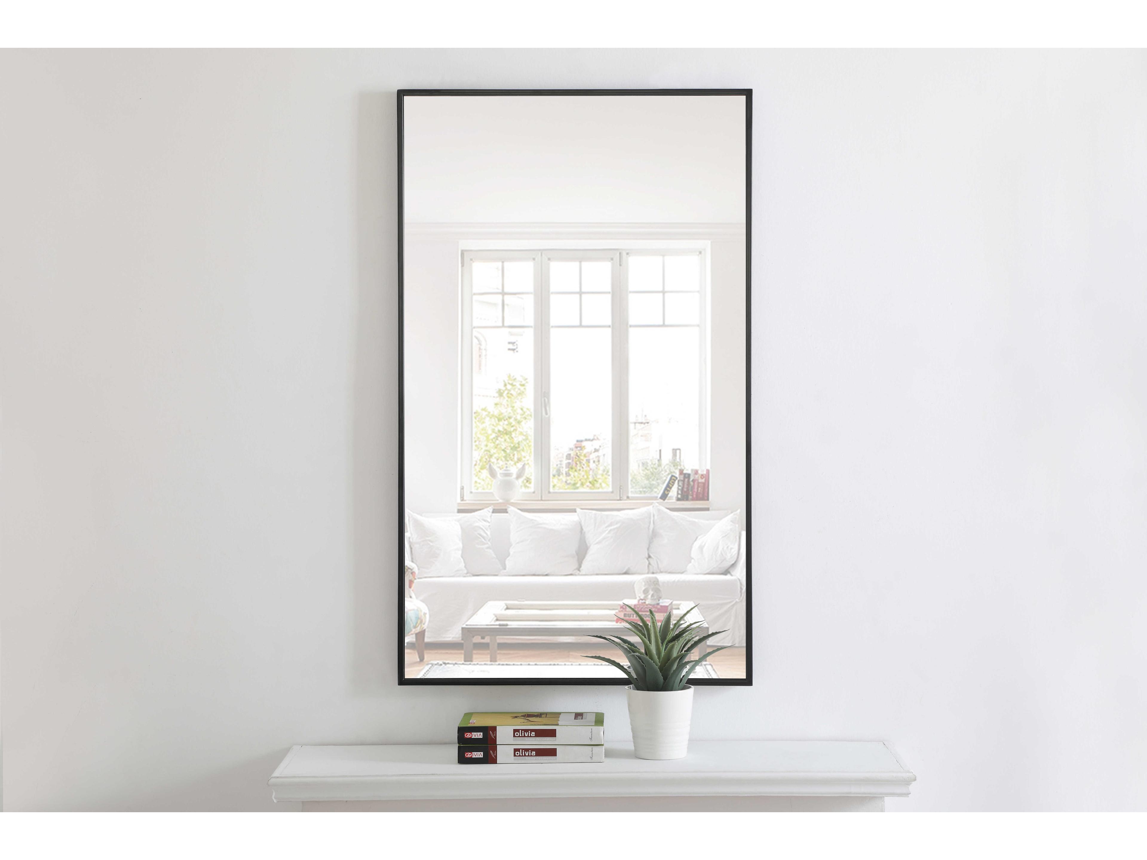 Elegant Lighting Eternity Black Rectangular Wall Mirror