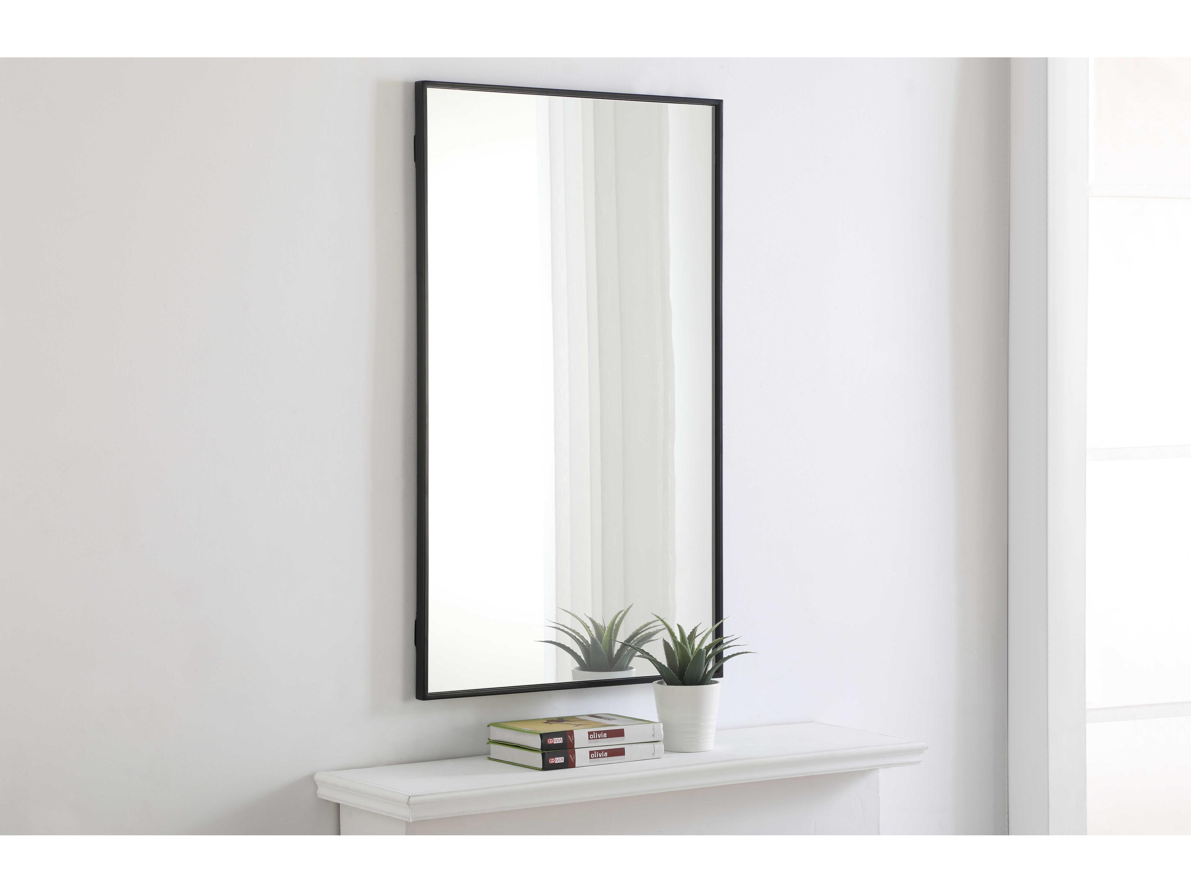 Elegant Lighting Eternity Black Rectangular Wall Mirror
