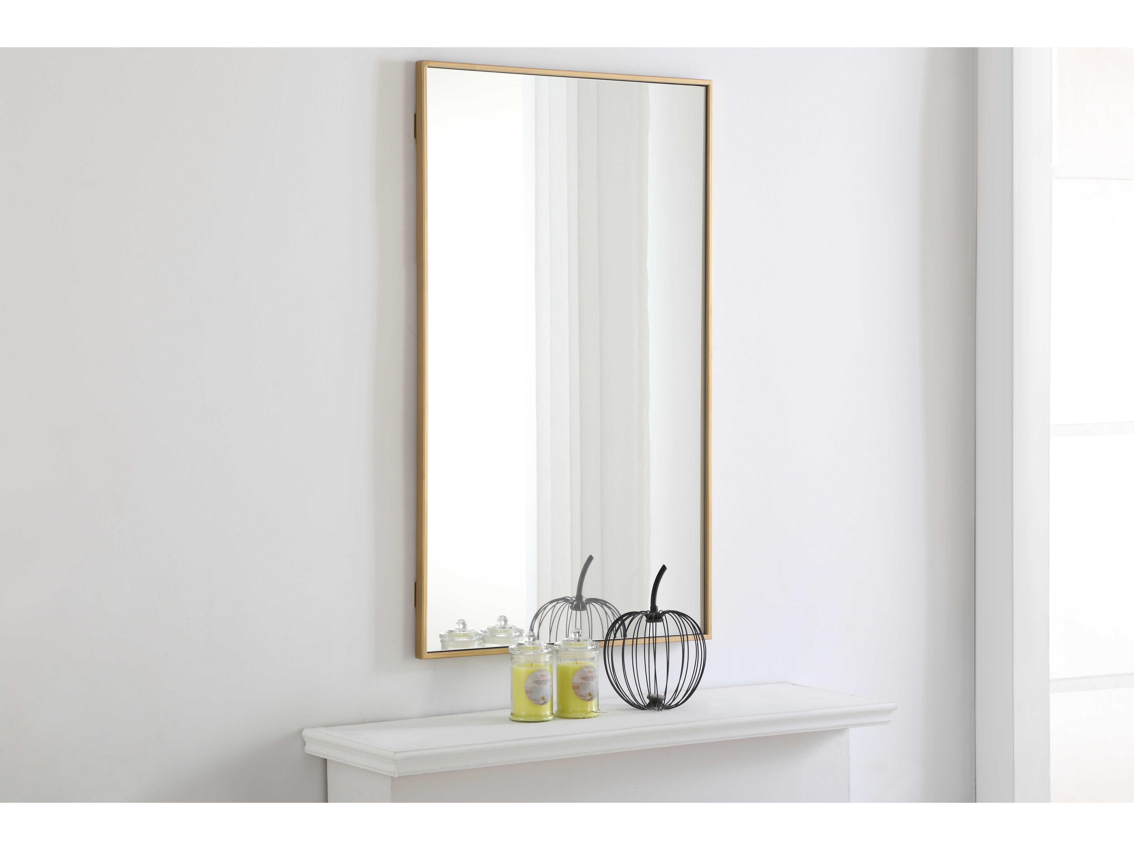 Elegant Lighting Eternity Brass Rectangular Wall Mirror