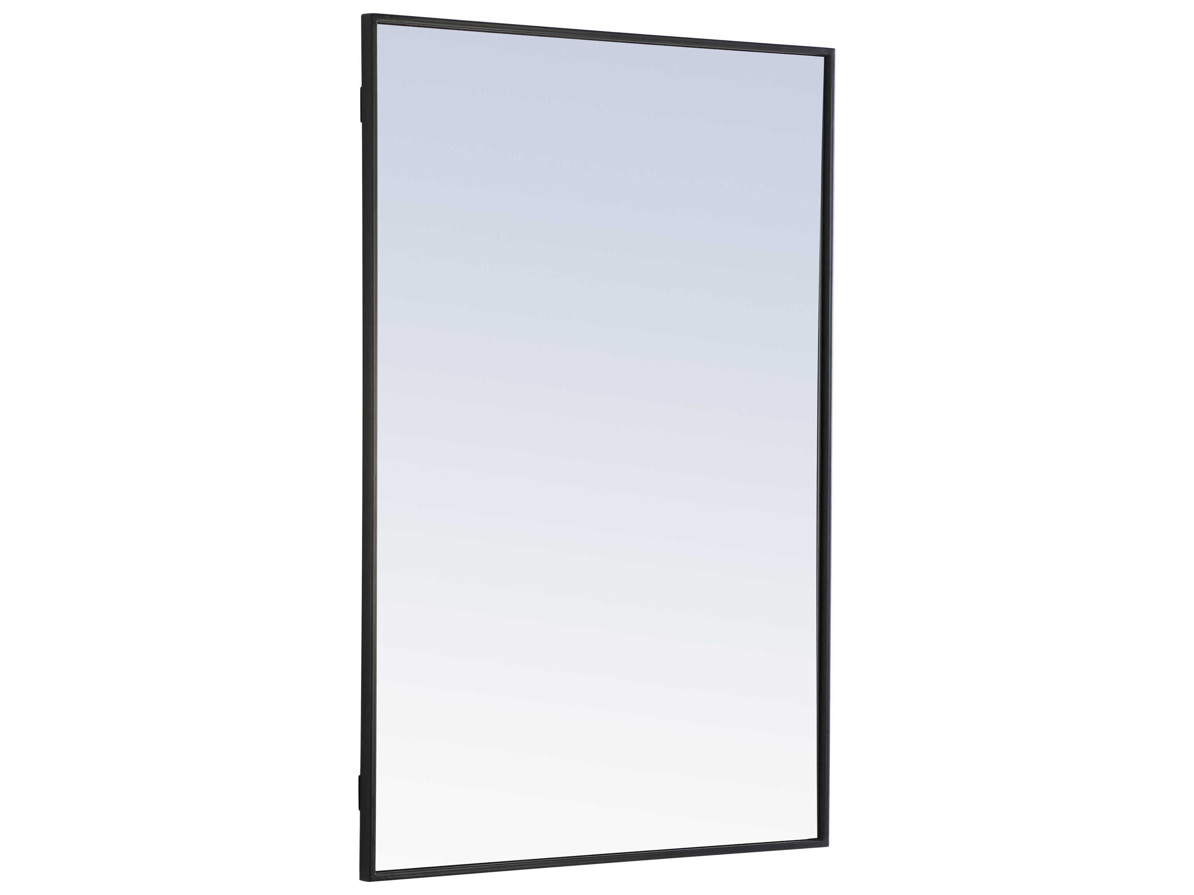 Elegant Lighting Eternity Black Rectangular Wall Mirror