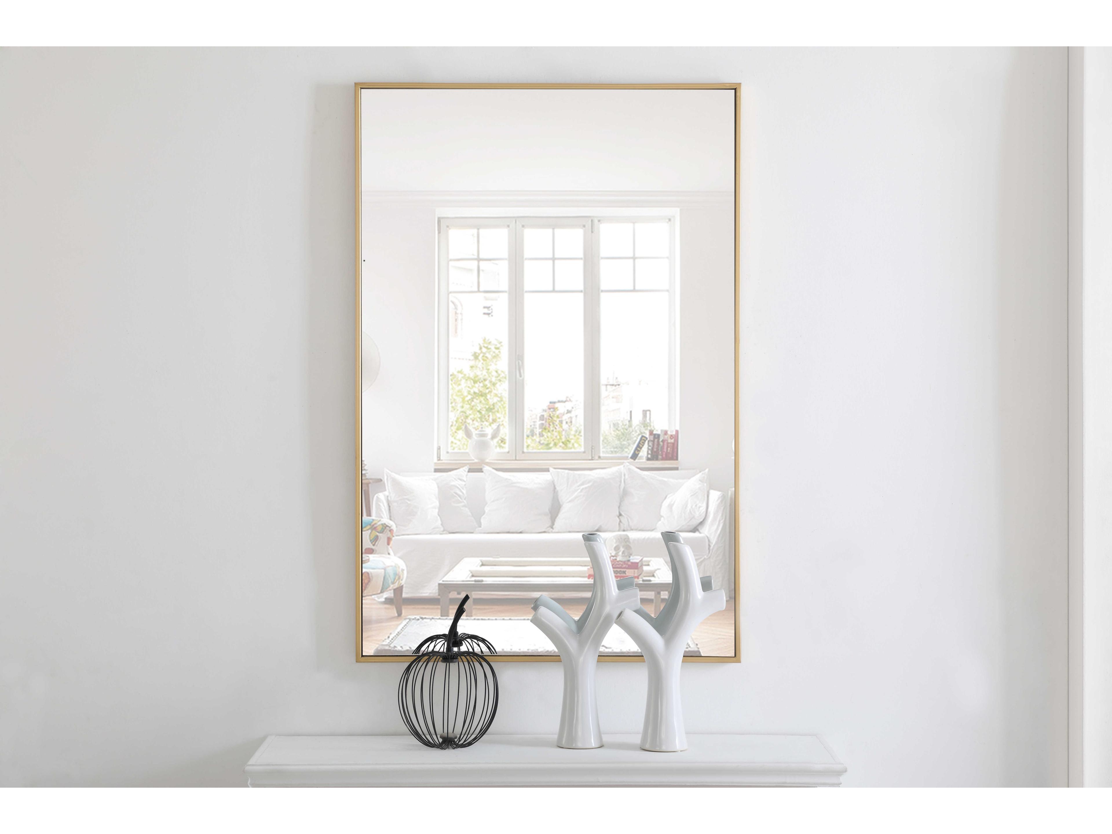 Elegant Lighting Eternity Brass Rectangular Wall Mirror