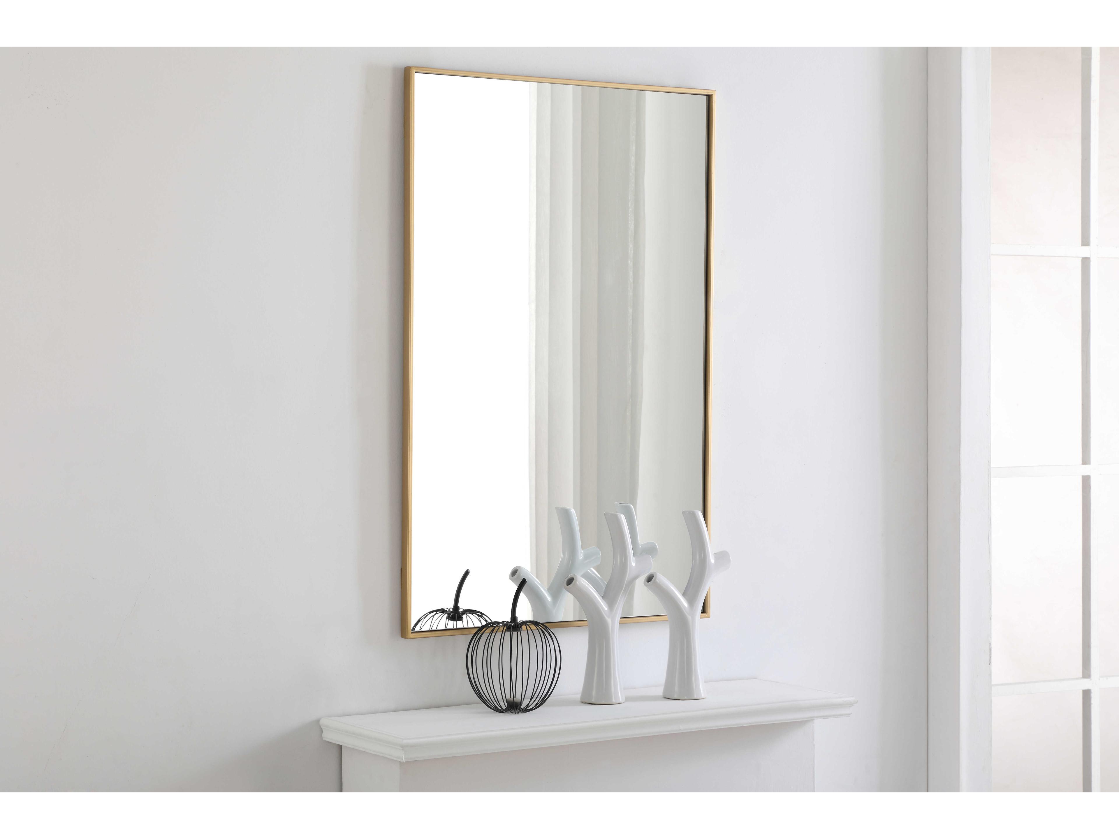 Elegant Lighting Eternity Brass Rectangular Wall Mirror
