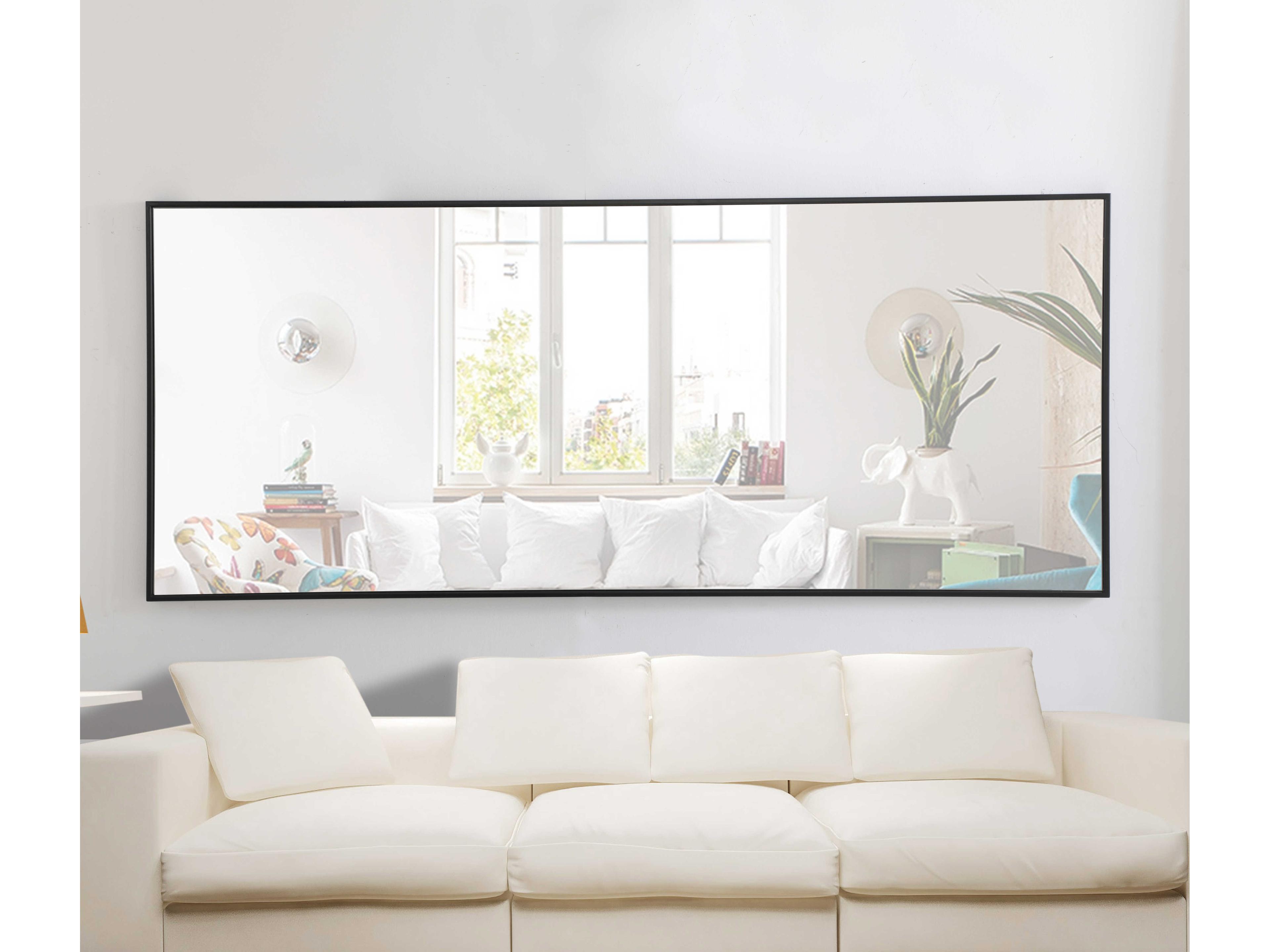 Elegant Lighting Eternity Black Rectangular Wall Mirror