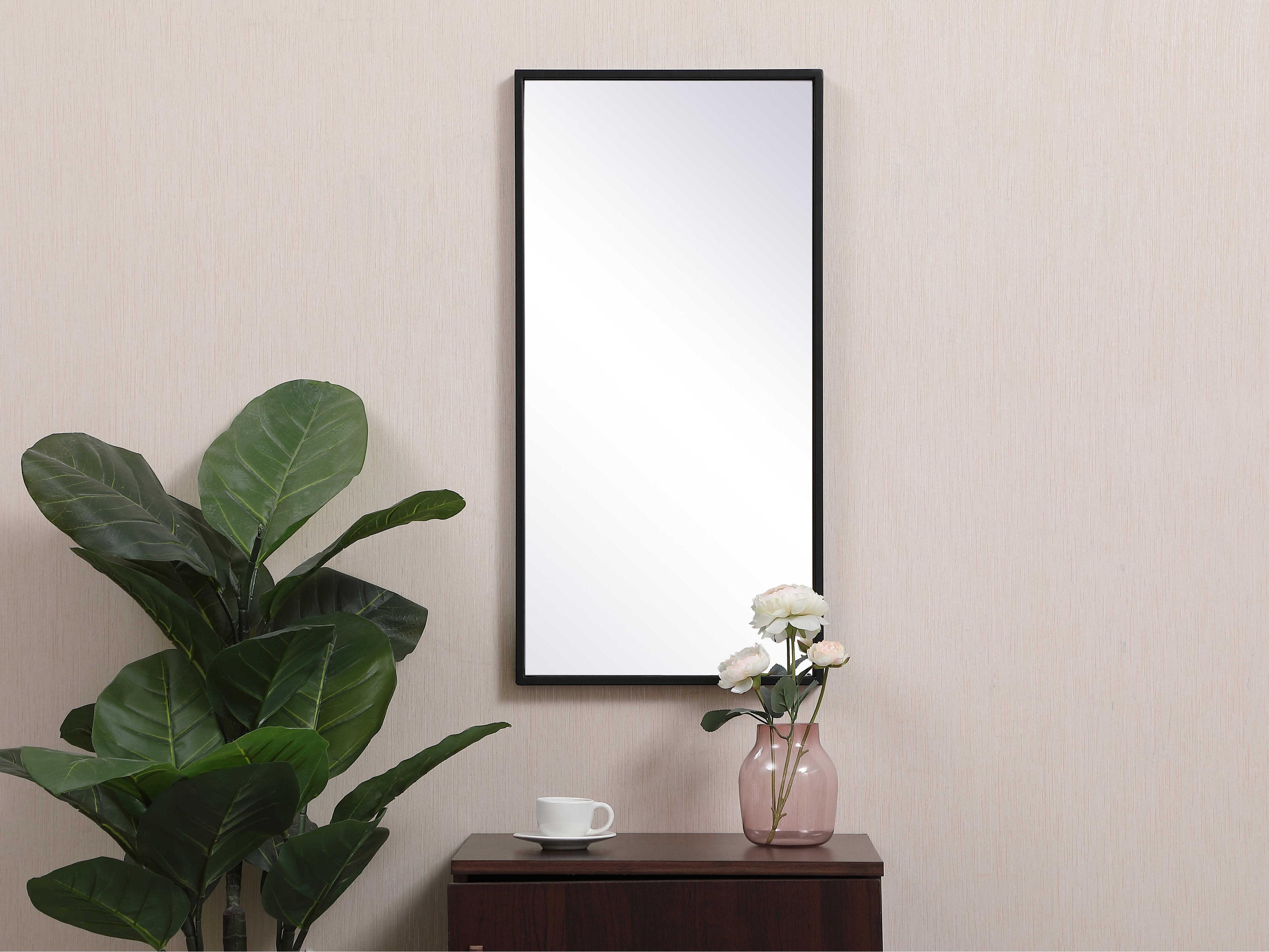 Elegant Lighting Eternity Black Rectangular Wall Mirror