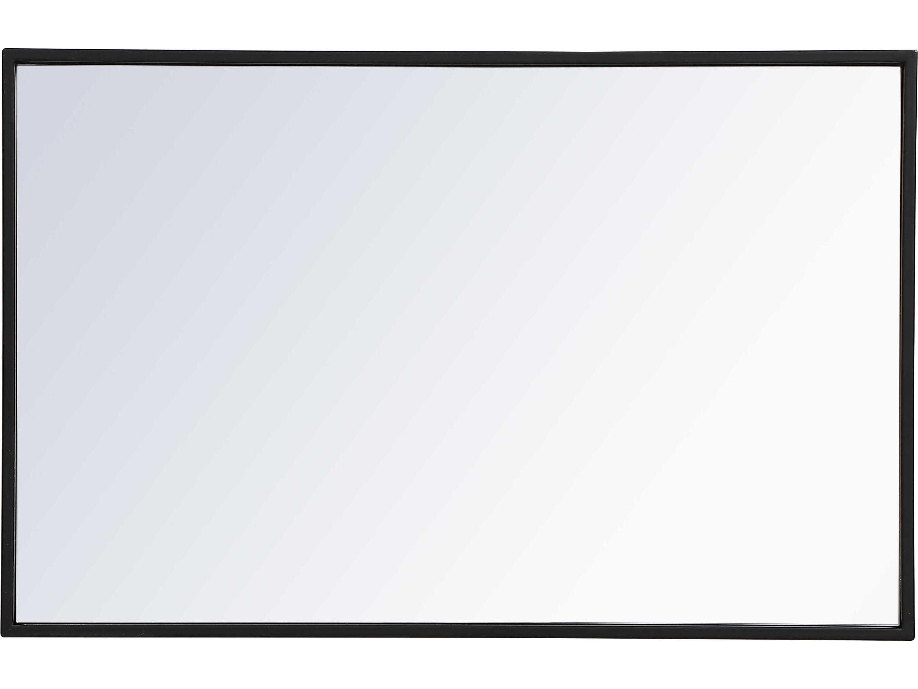 Elegant Lighting Eternity Black Rectangular Wall Mirror