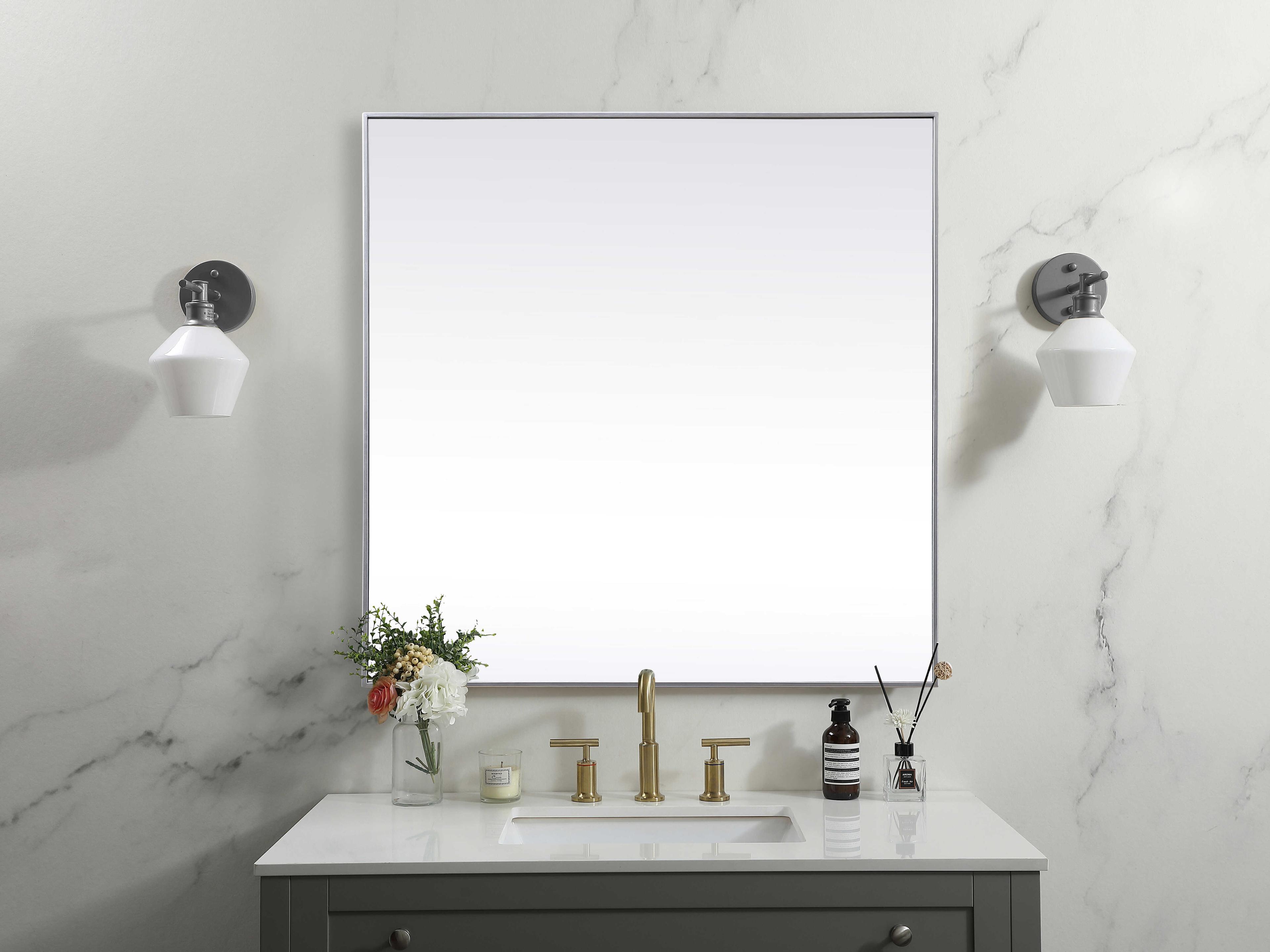 Elegant Lighting Eternity Square Wall Mirror