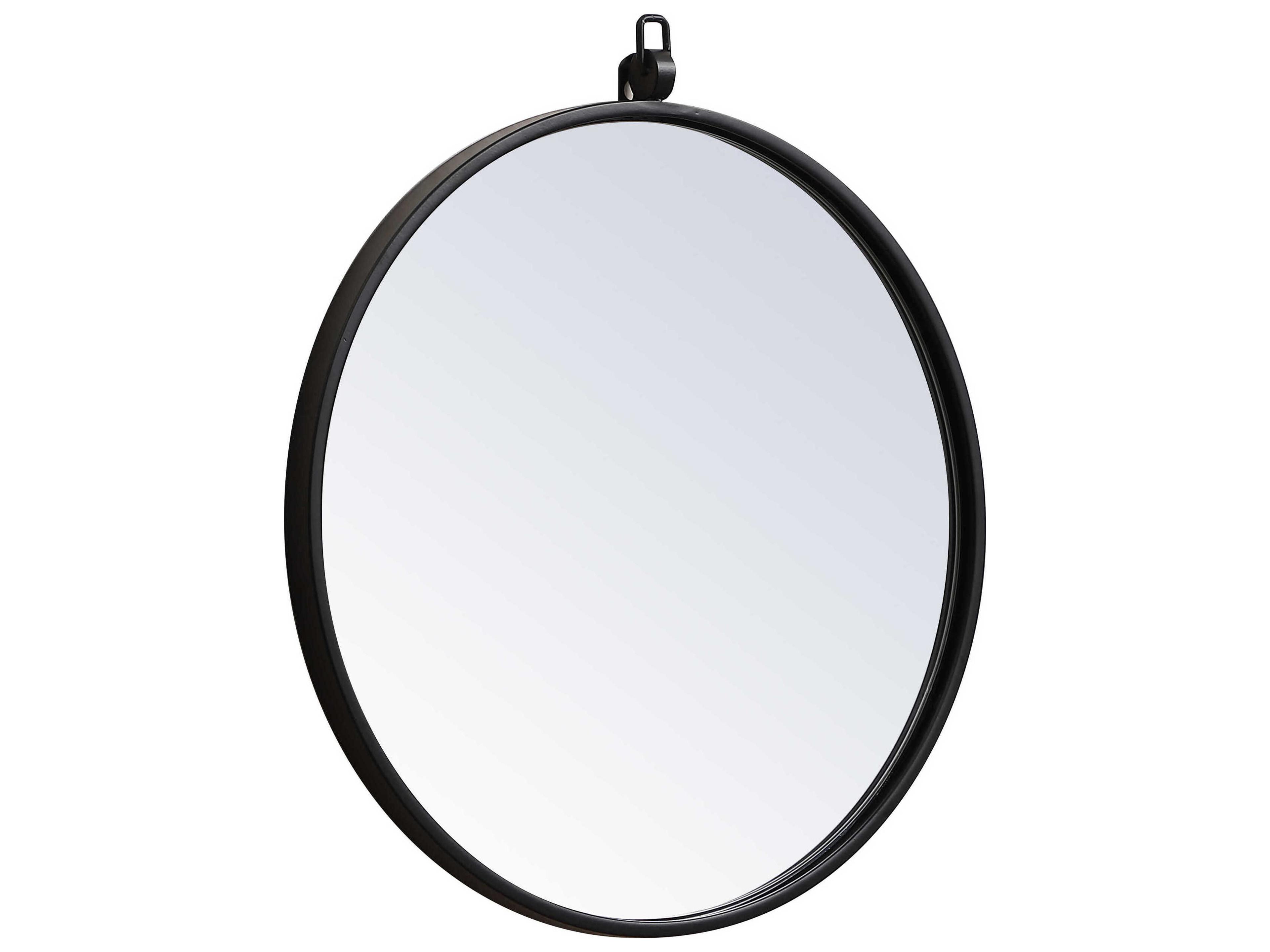 Elegant Lighting Eternity Black Round Wall Mirror